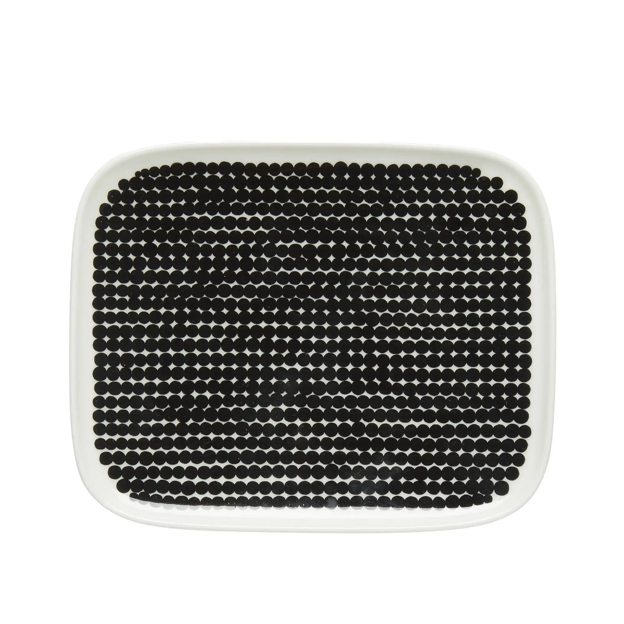 Räsymatto Plate 15x12 cm, White, Black