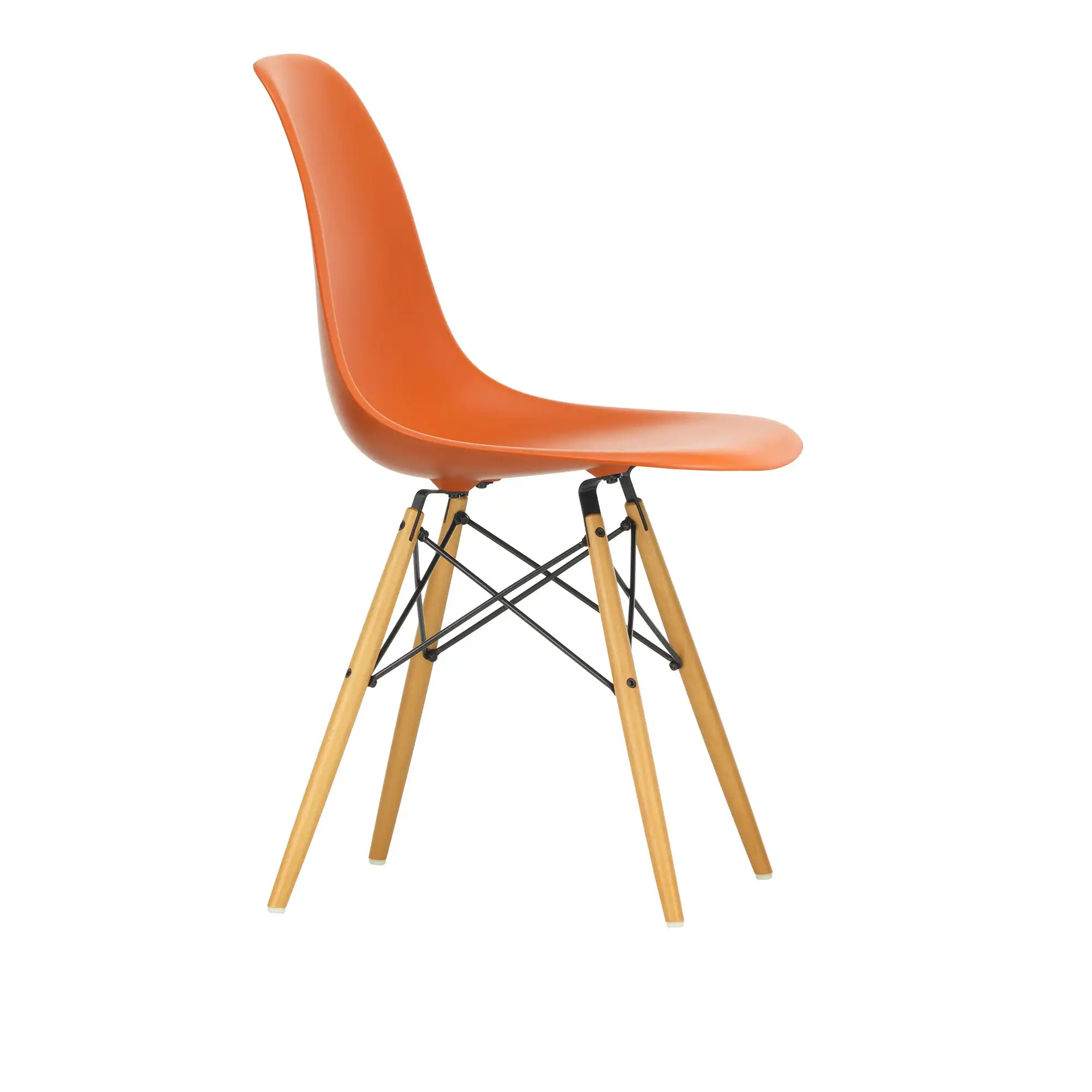 Eames Plastic Chair DSW - 43 Rusty Orange - Golden Maple