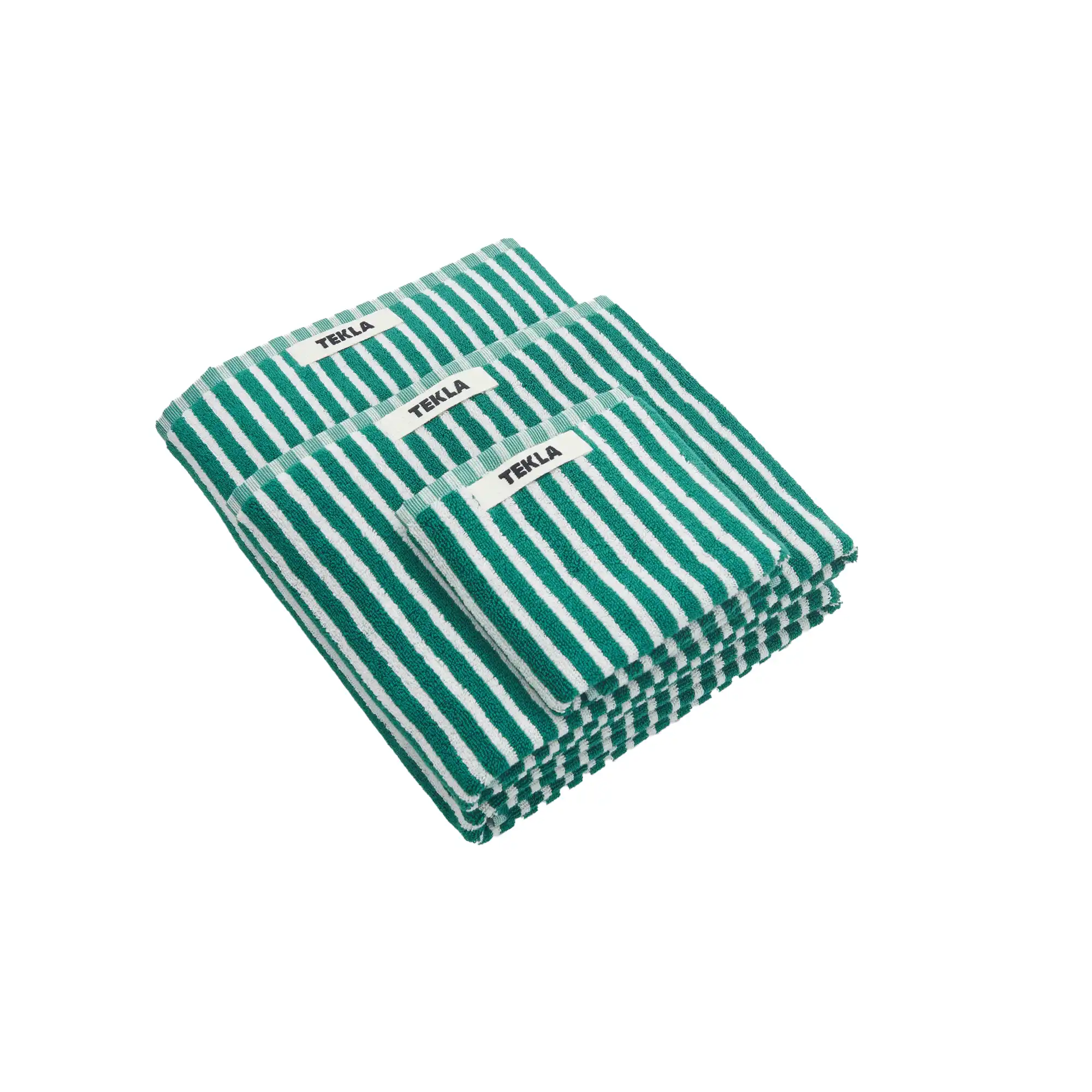 Terry handduk teal green stripes