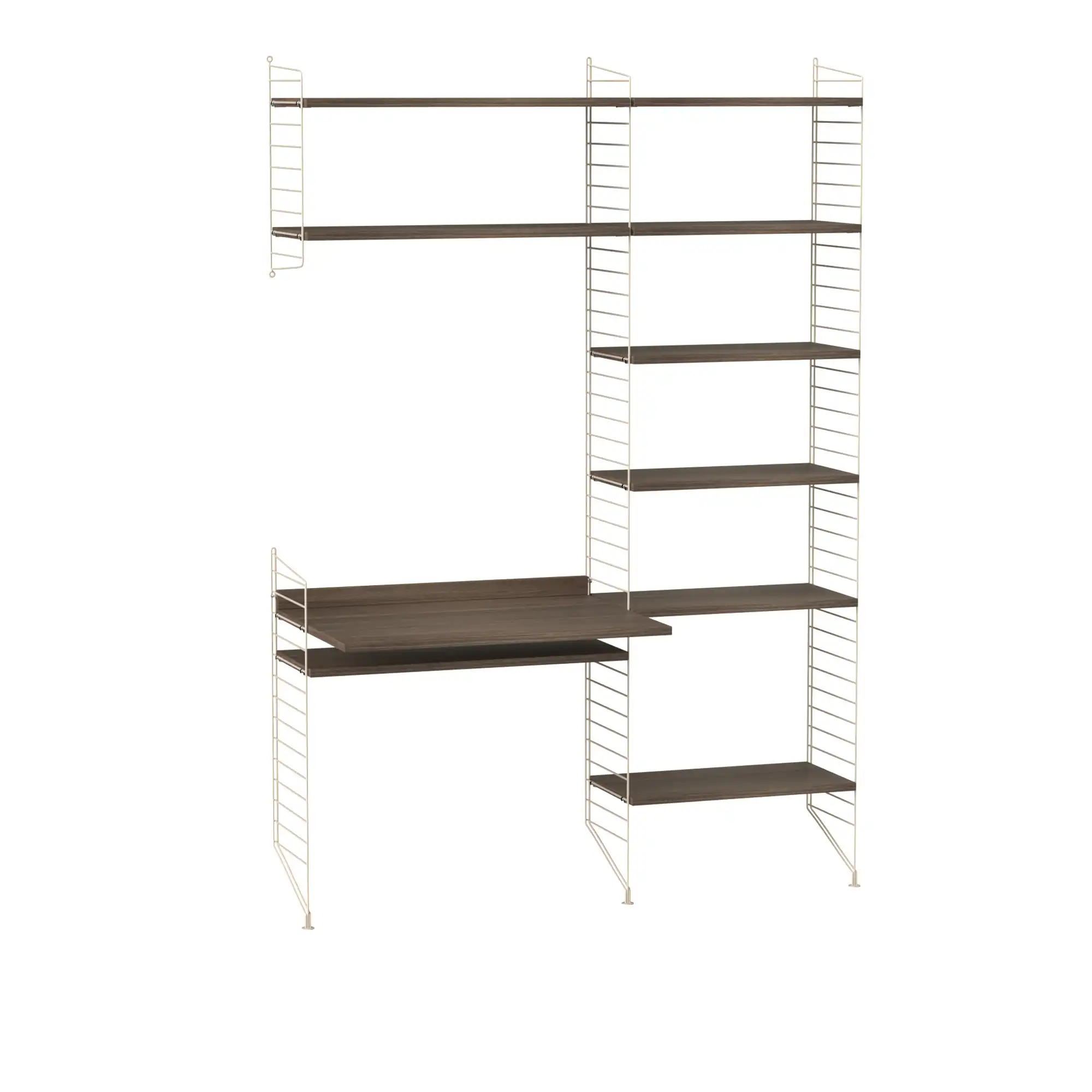 Kontor hyllsystem G valnöt/beige