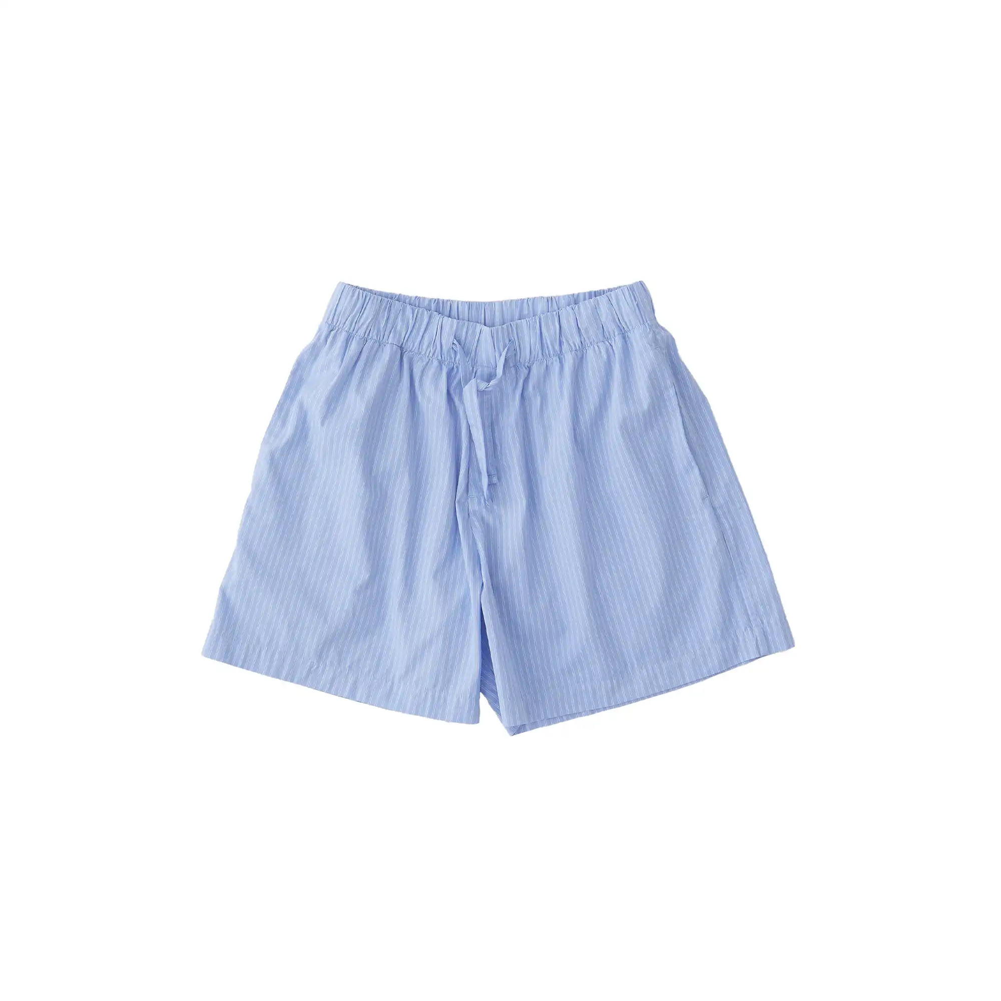 Poplin Pyjamas Shorts Blue Pin Stripes