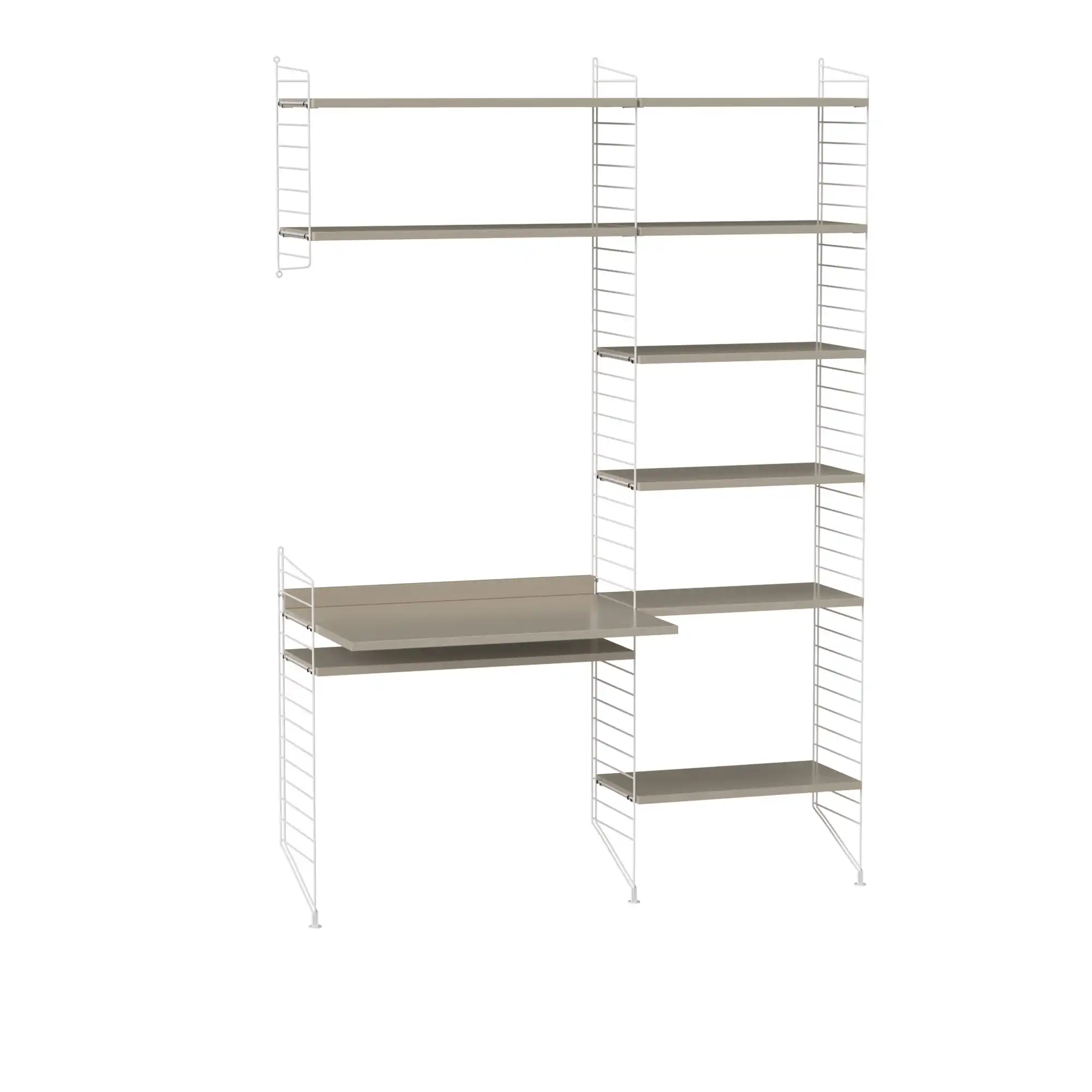 Kontor hyllsystem G beige/vit
