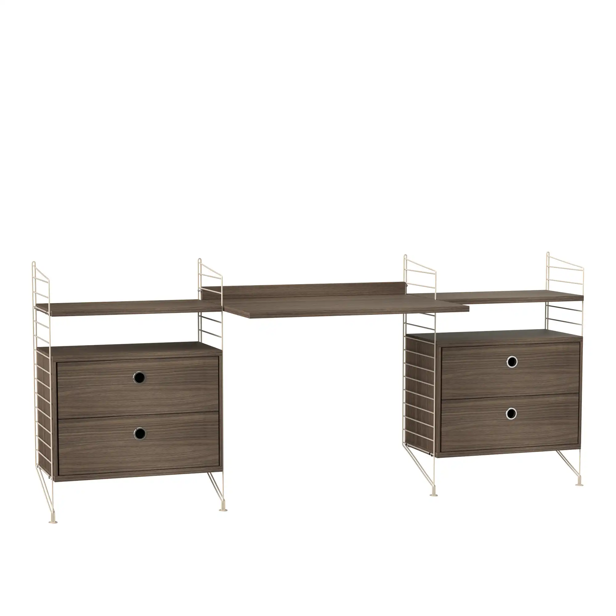 Kontor hyllsystem C valnöt/beige