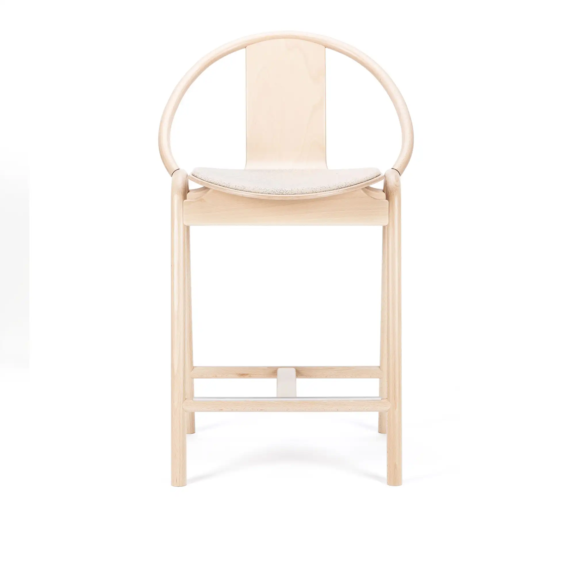 313 06 Again Barstool Low Natural Beech Milkyway Powder