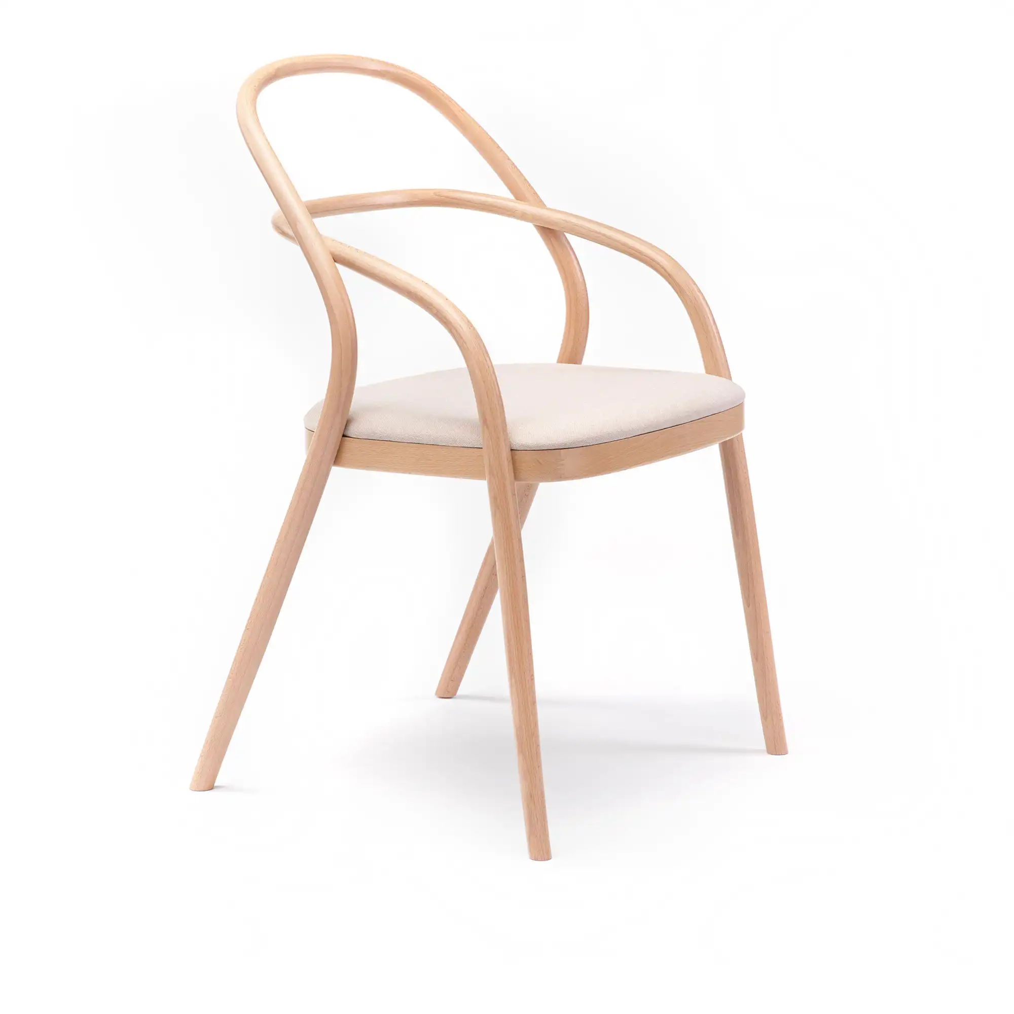 002 Chair Natural Beech Lacquered Jet Bioactive 9110