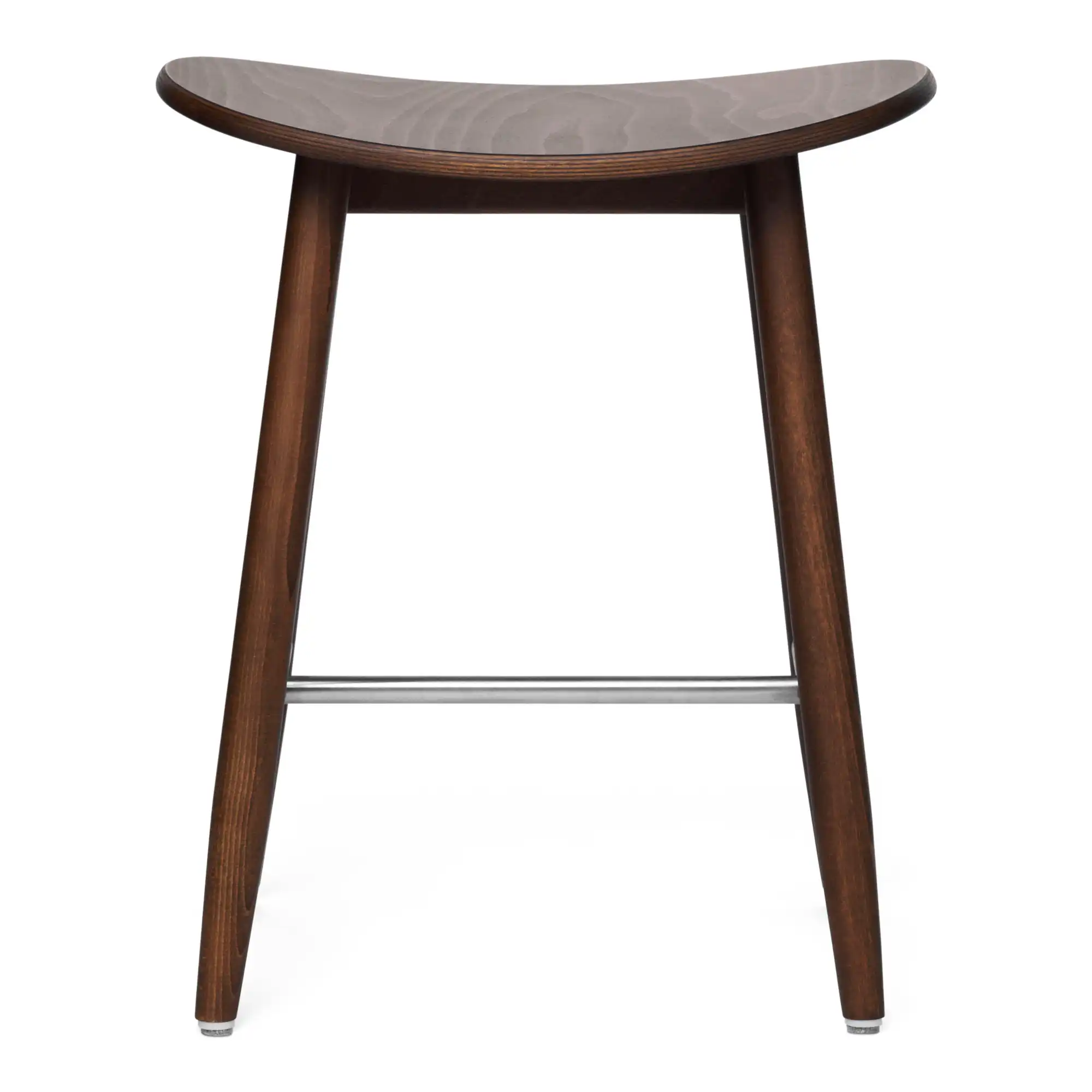 Icha Stool - H 500, Walnut Stained Beech, Utan klädsel