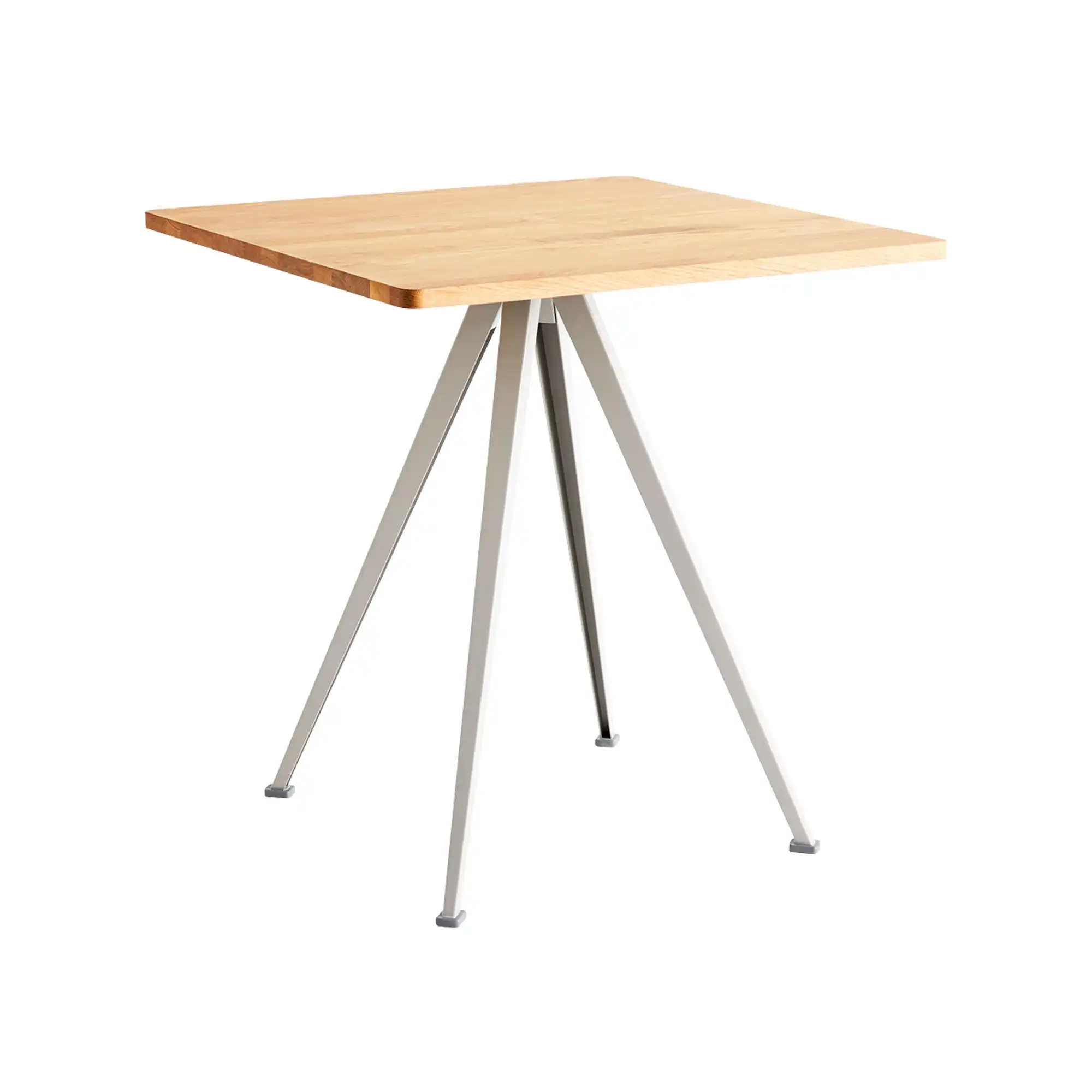 Pyramid Café Table 21 - Beige Base - Oiled Oak - 70x70 cm