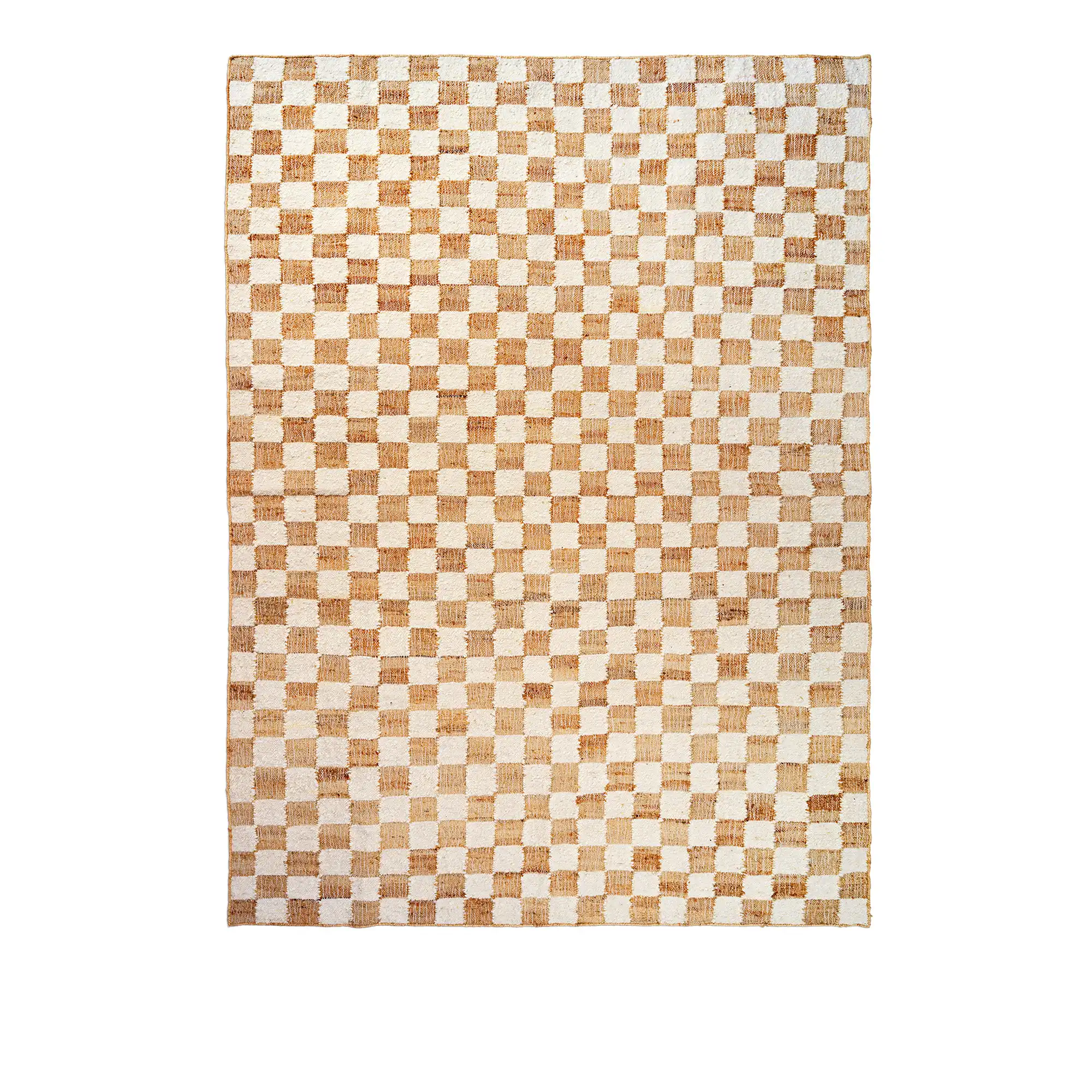 Check Wool Jute Rug 200 x 300 cm