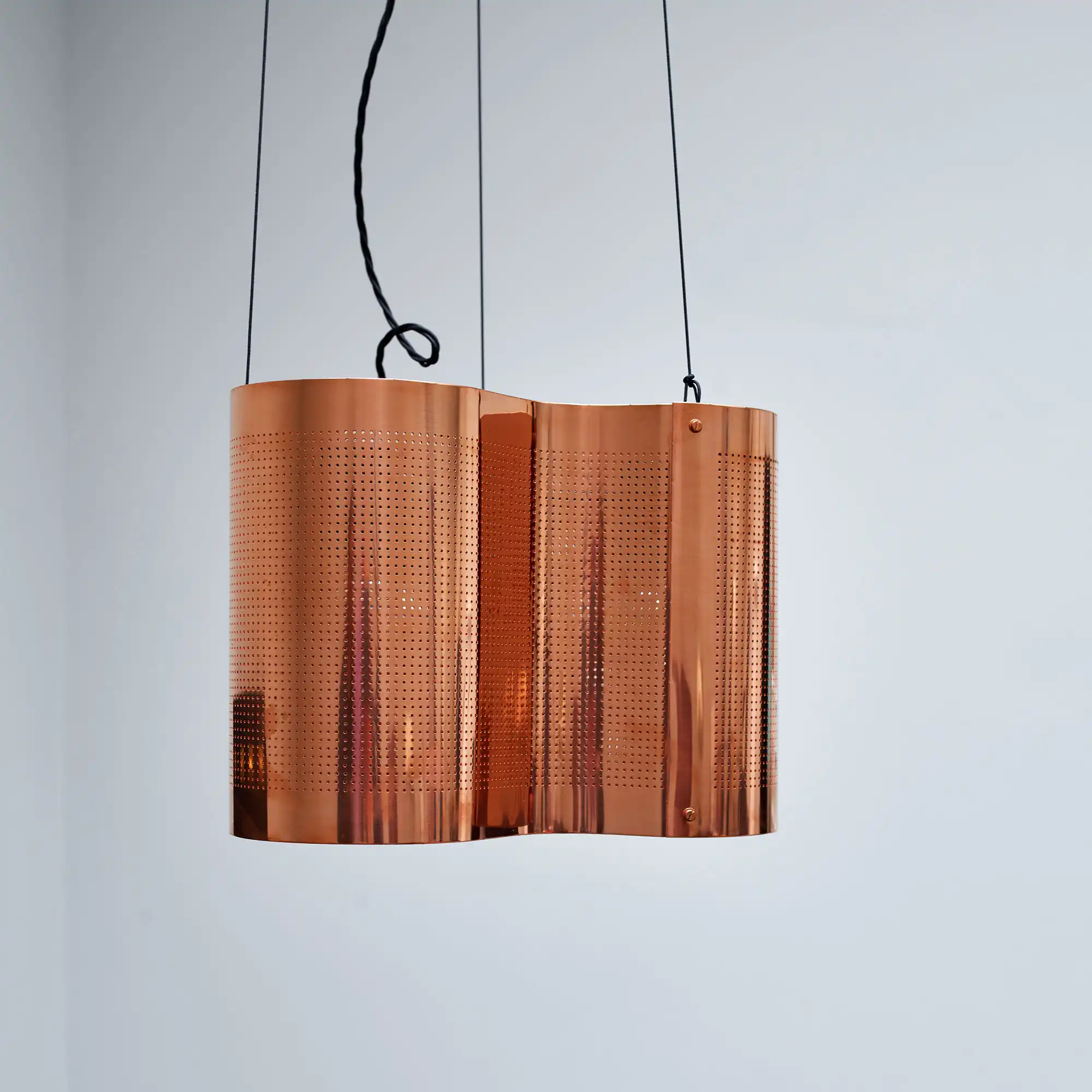 Snäcka taklampa koppar
