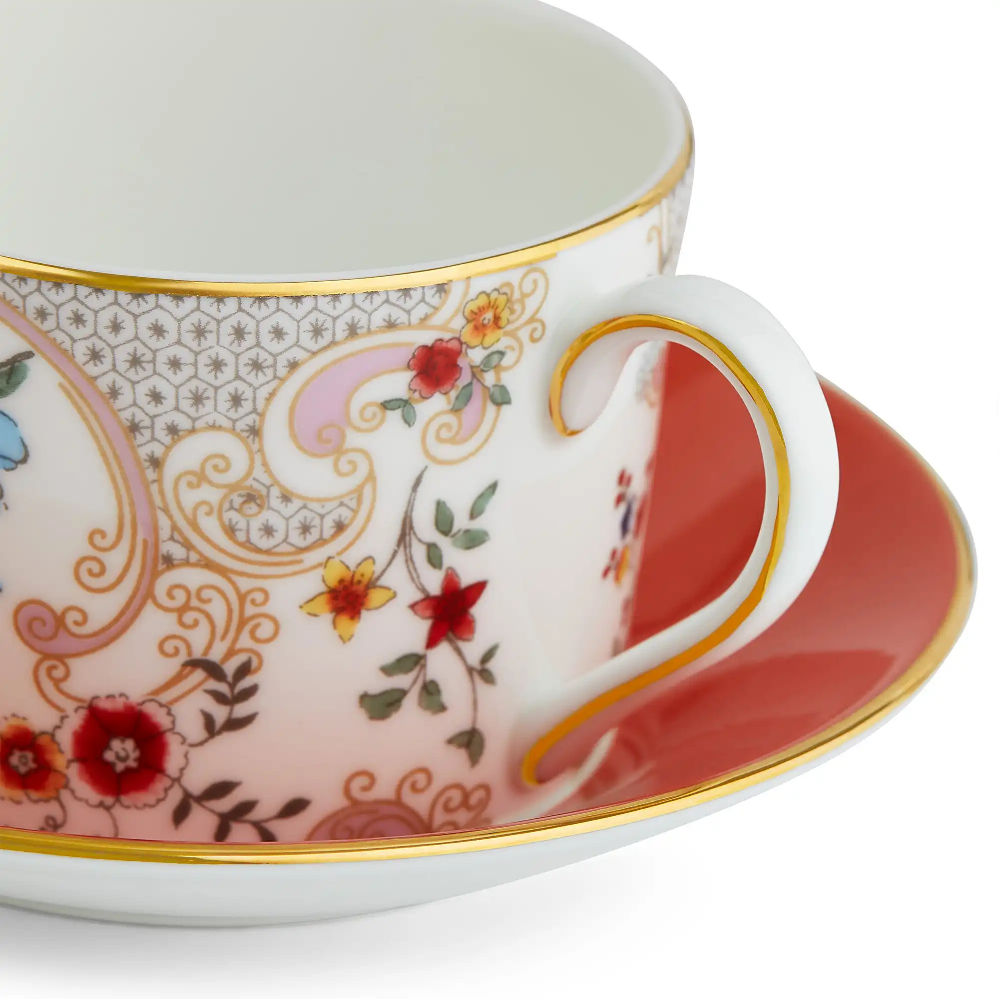 Wonderlust Rococo Flowers Teacup  Saucer