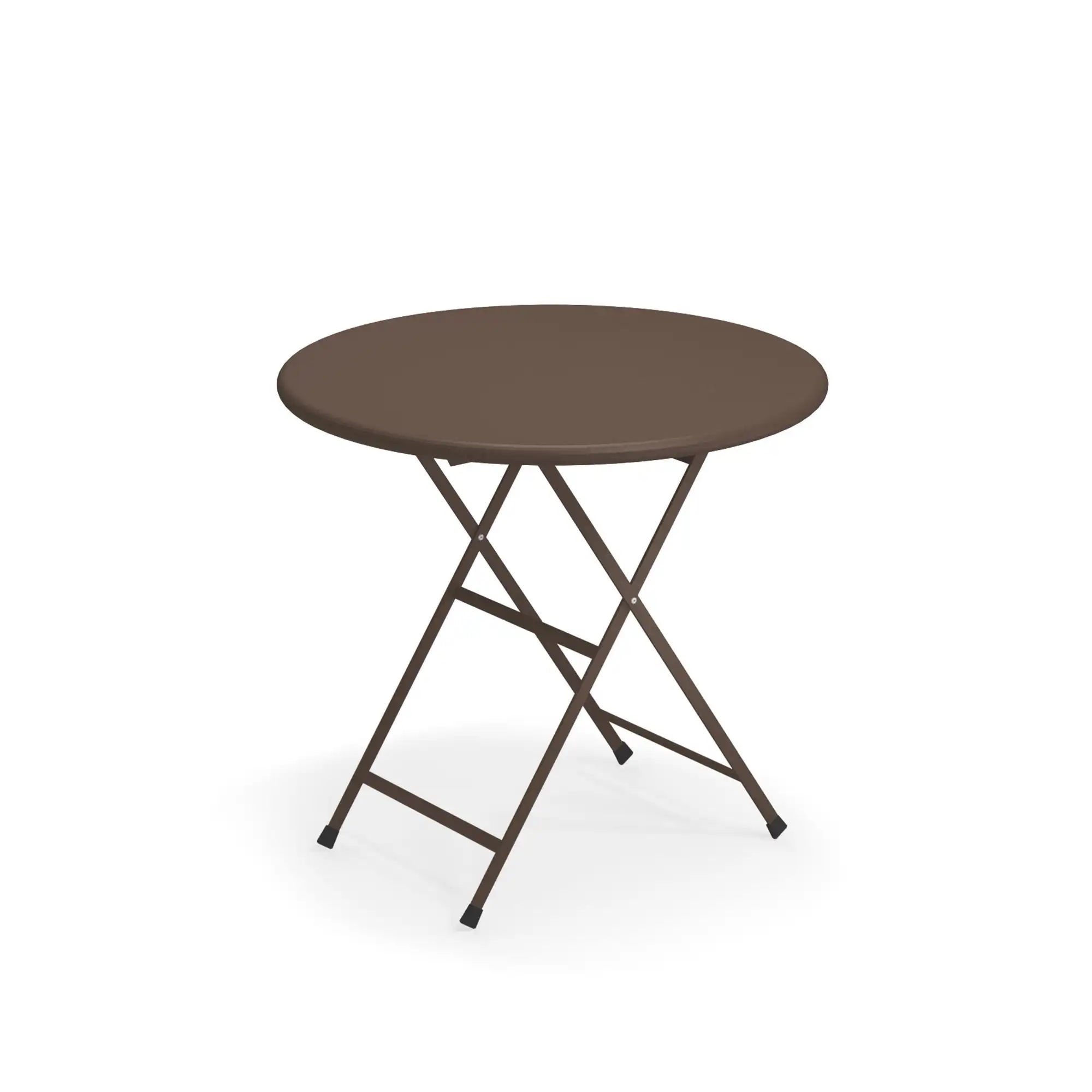 Arc en Ciel Folding Round Table, Indian Brown