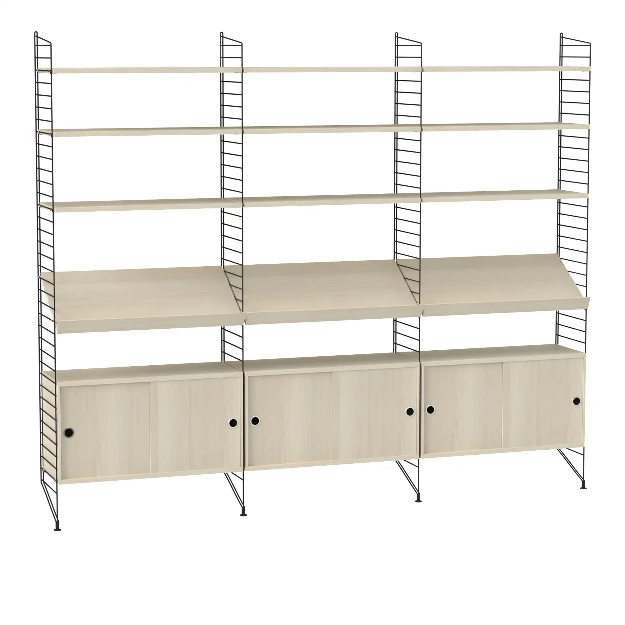 Vardagsrum hyllsystem G ask/svart
