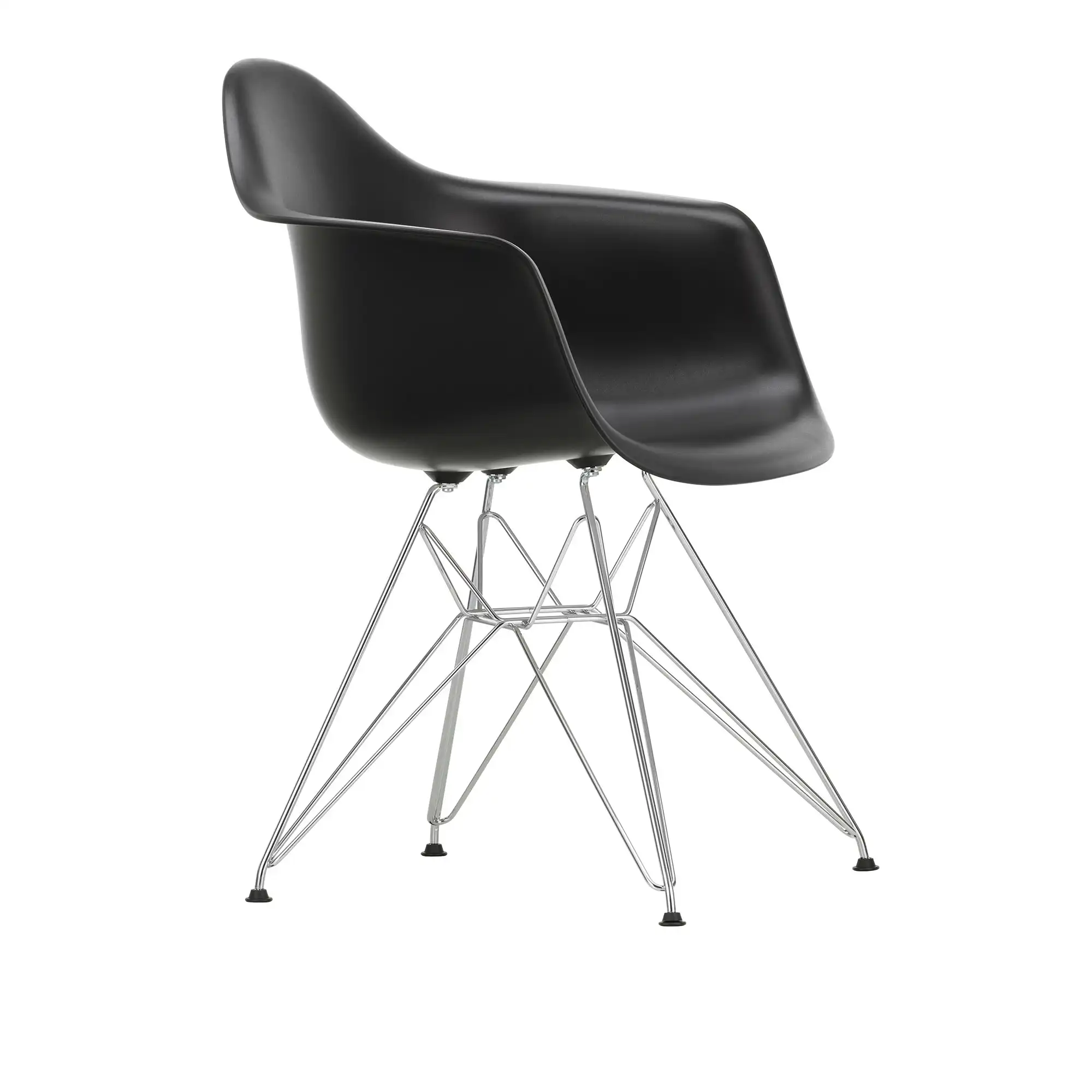Eames Plastic Armchair DAR 12 Deep Black Chrome Base