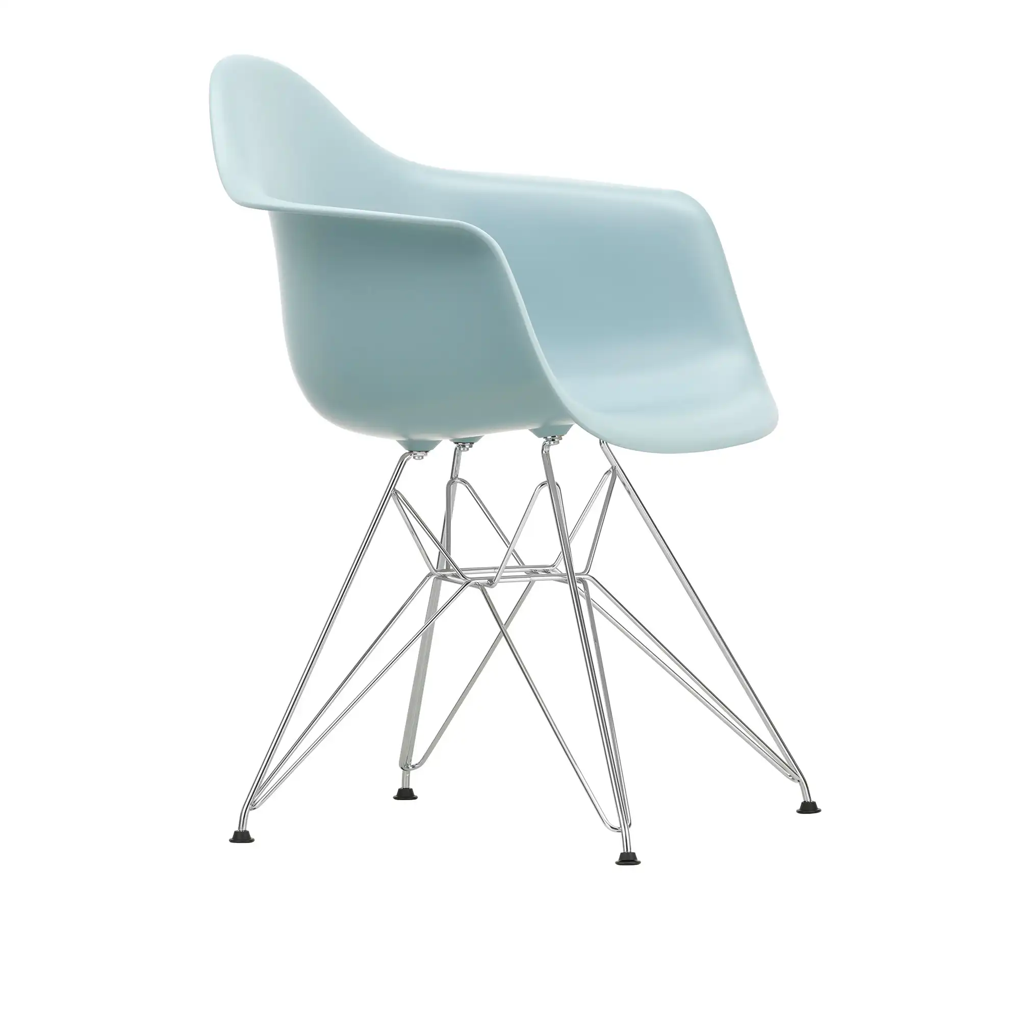 Eames Plastic Armchair DAR 23 Ice Grey Chrome Base