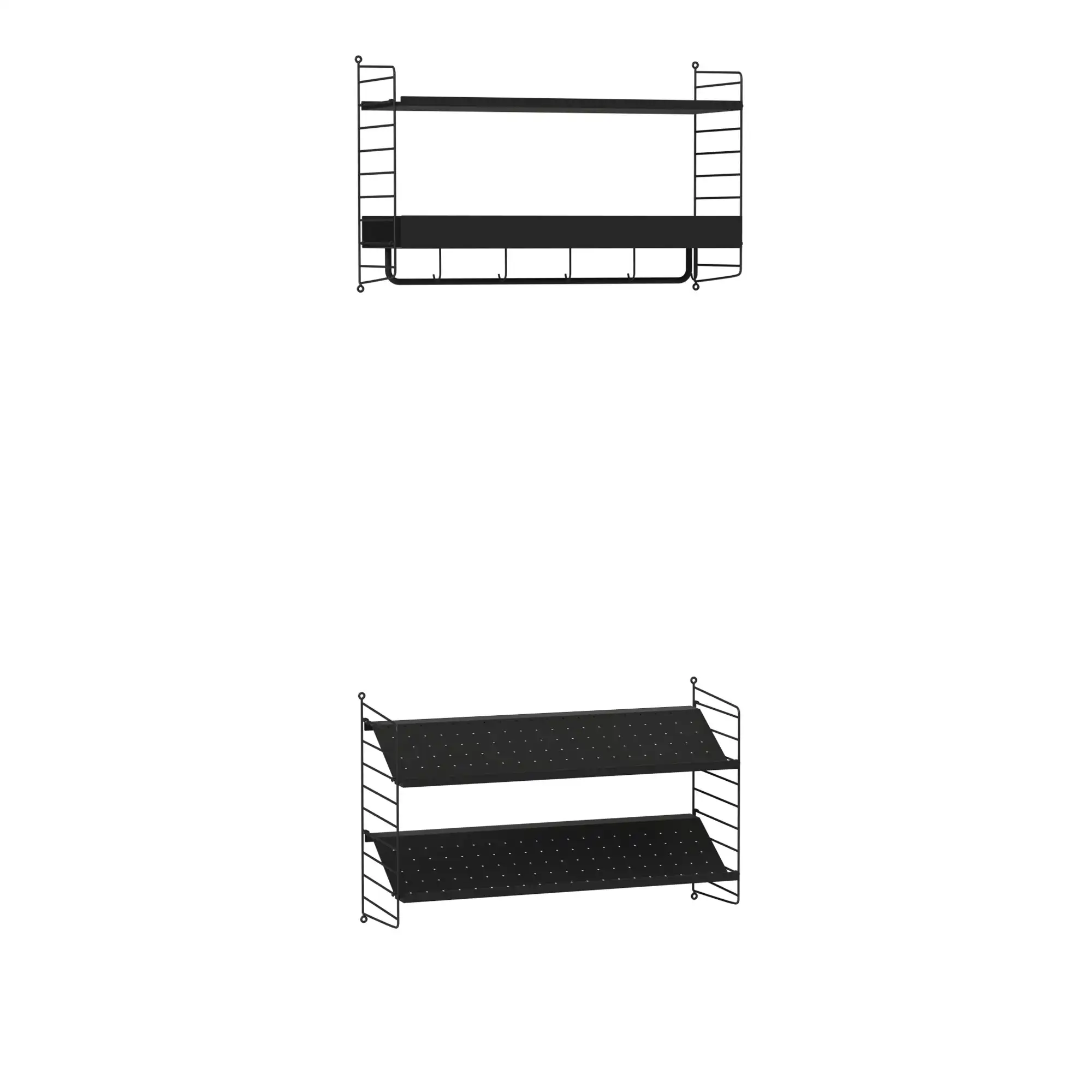 Hall hyllsystem Q svart/svart