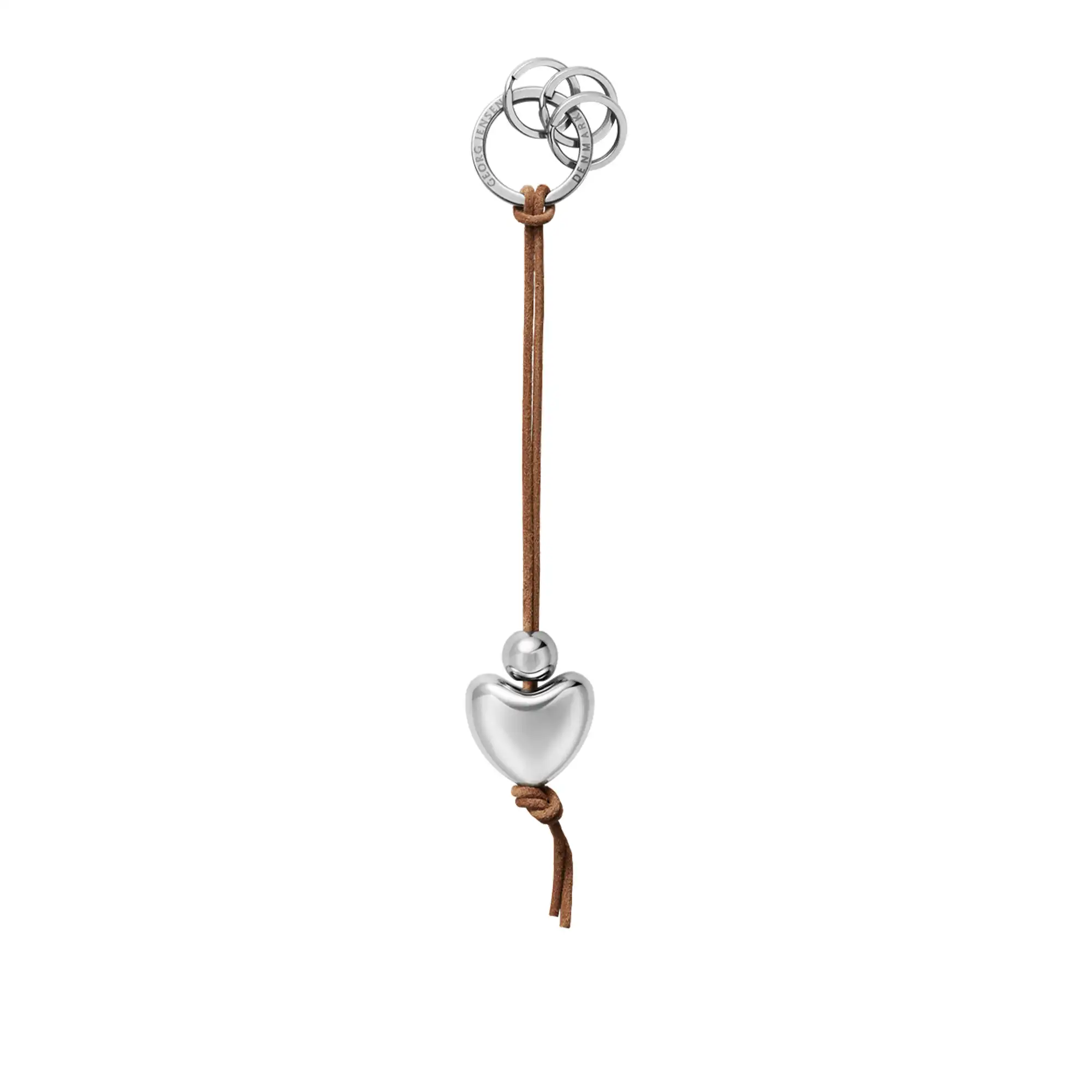 Keyring Heart med läderrem