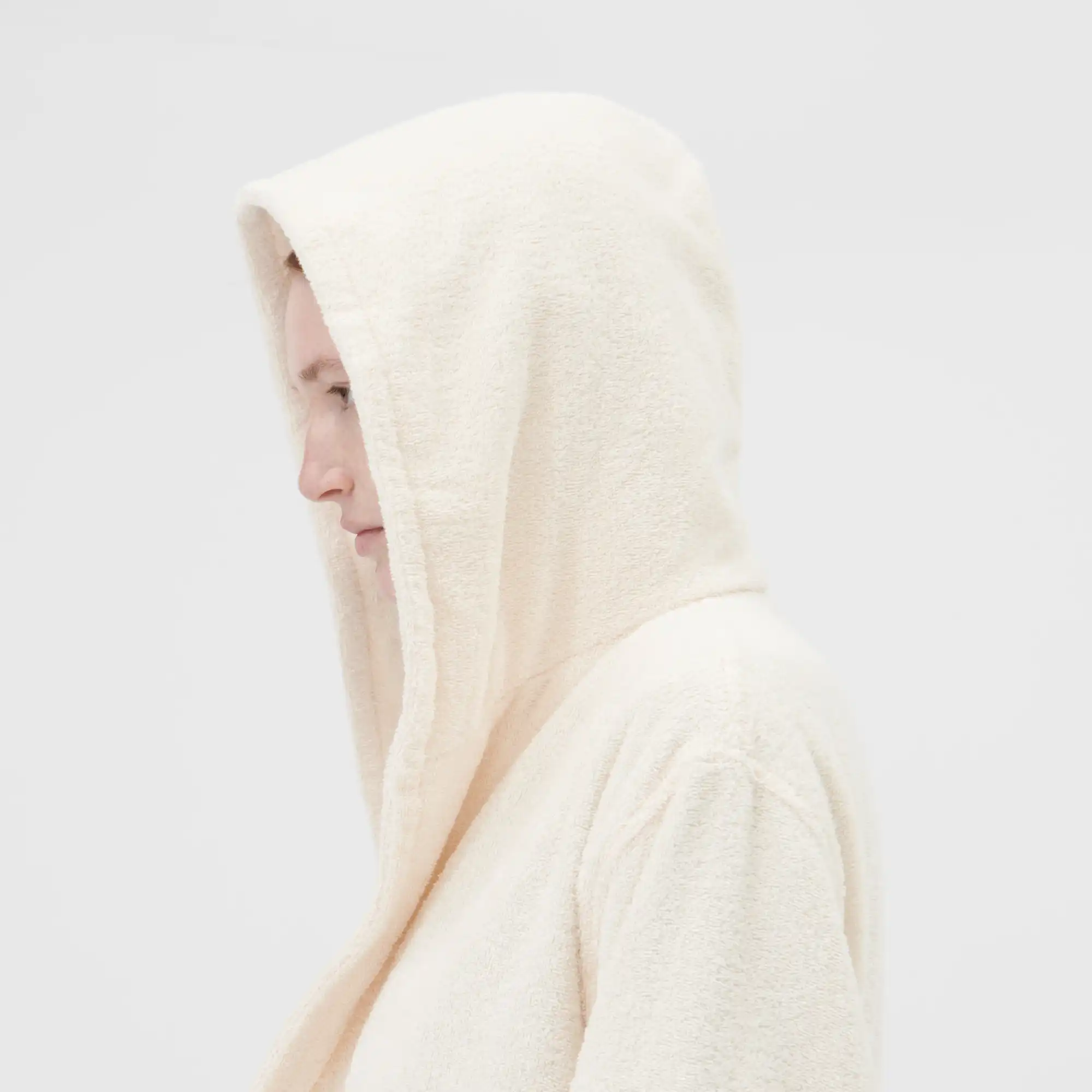 Hooded Bathrobe Ivory