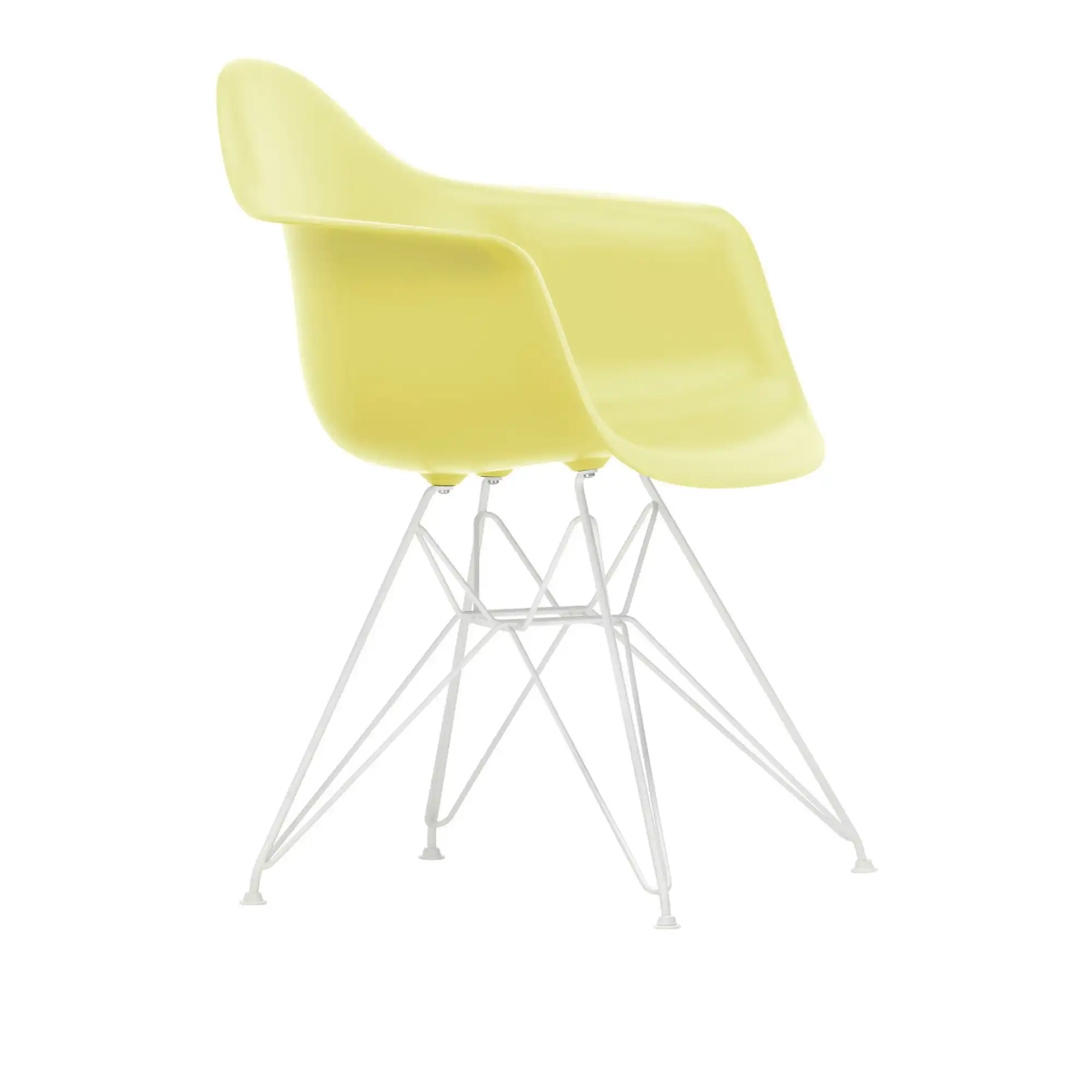 Eames RE Plastic Armchair DAR 92 Citron, White Base