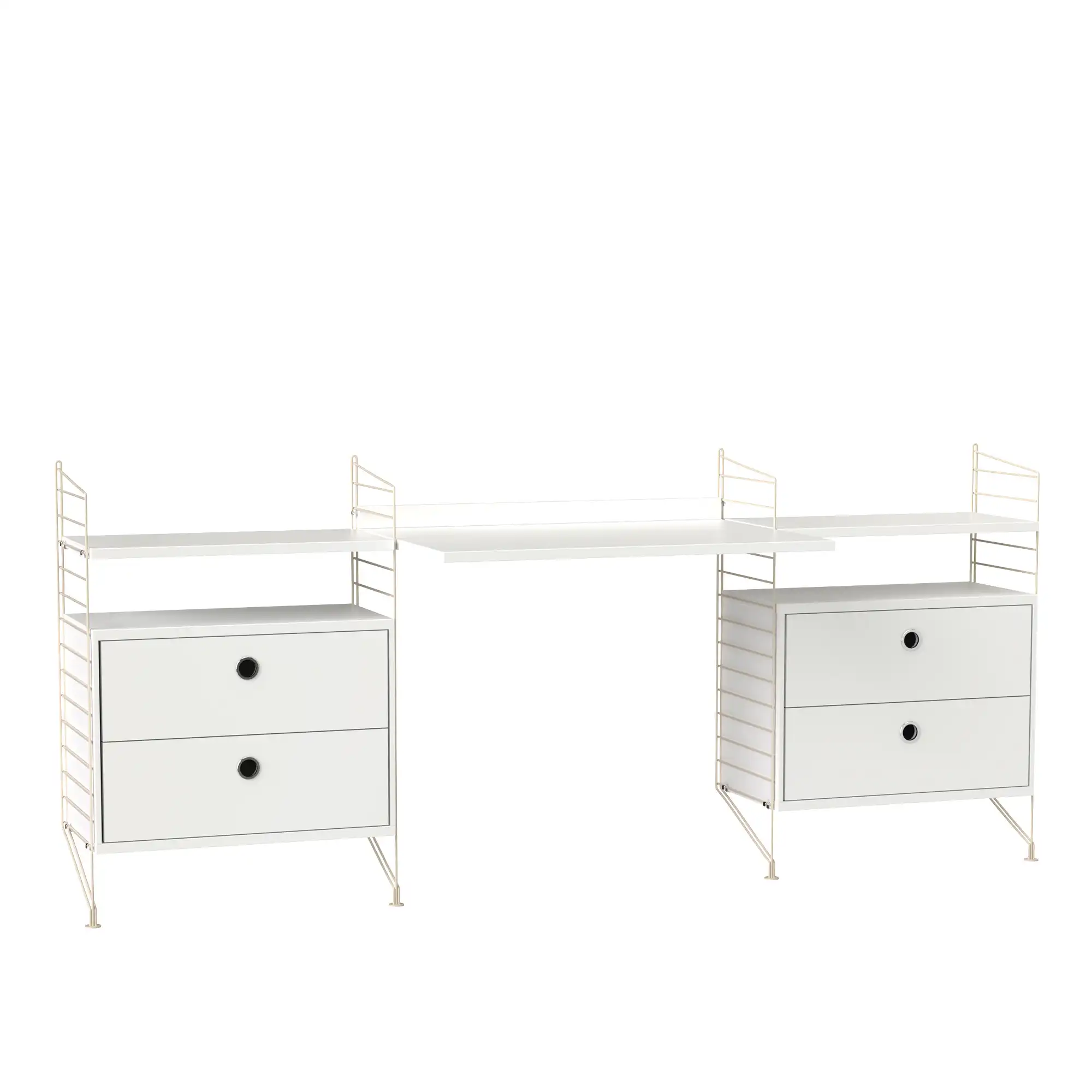 Kontor hyllsystem C vit/beige