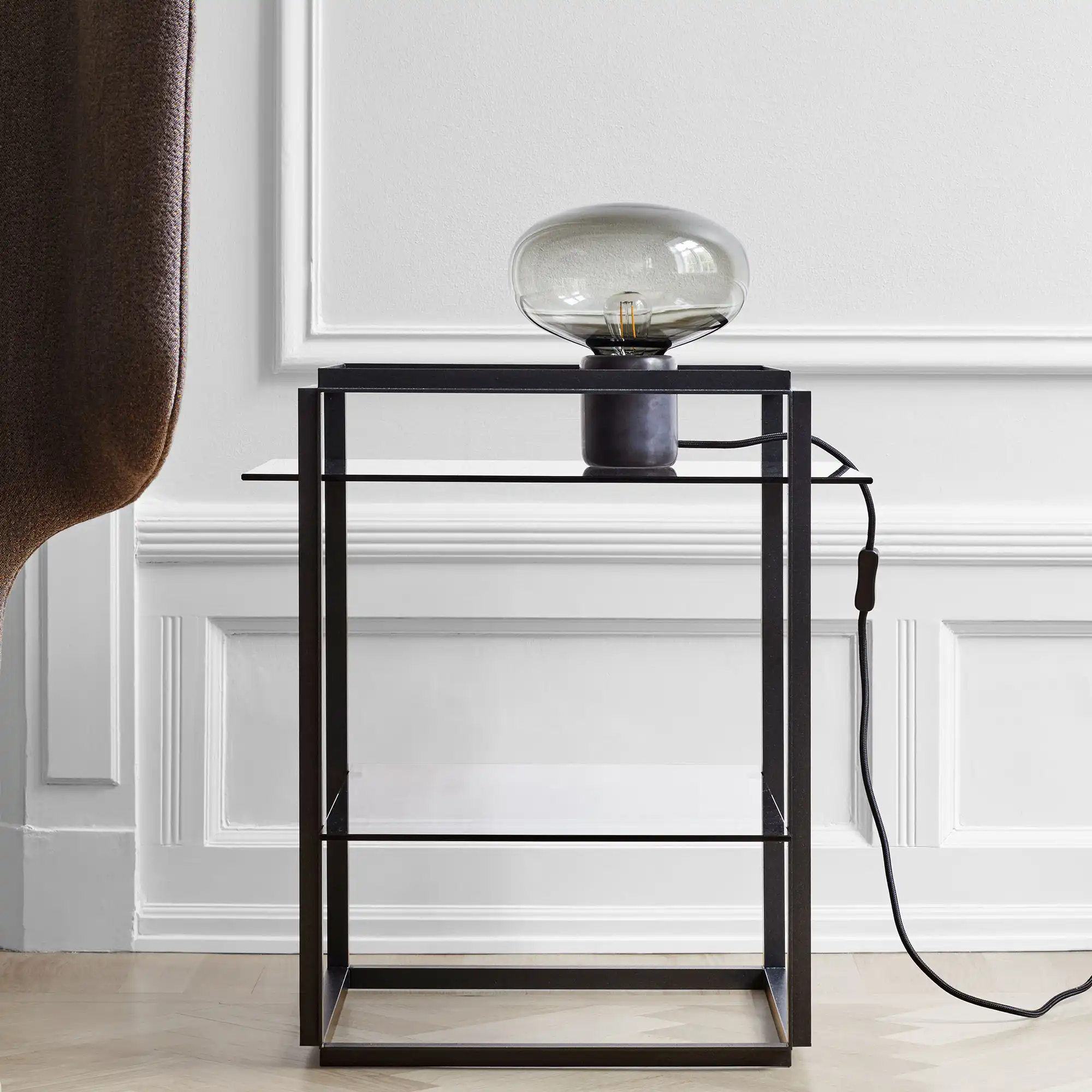 Karl-Johan Table Lamp Black Marquina/Smoked Glass