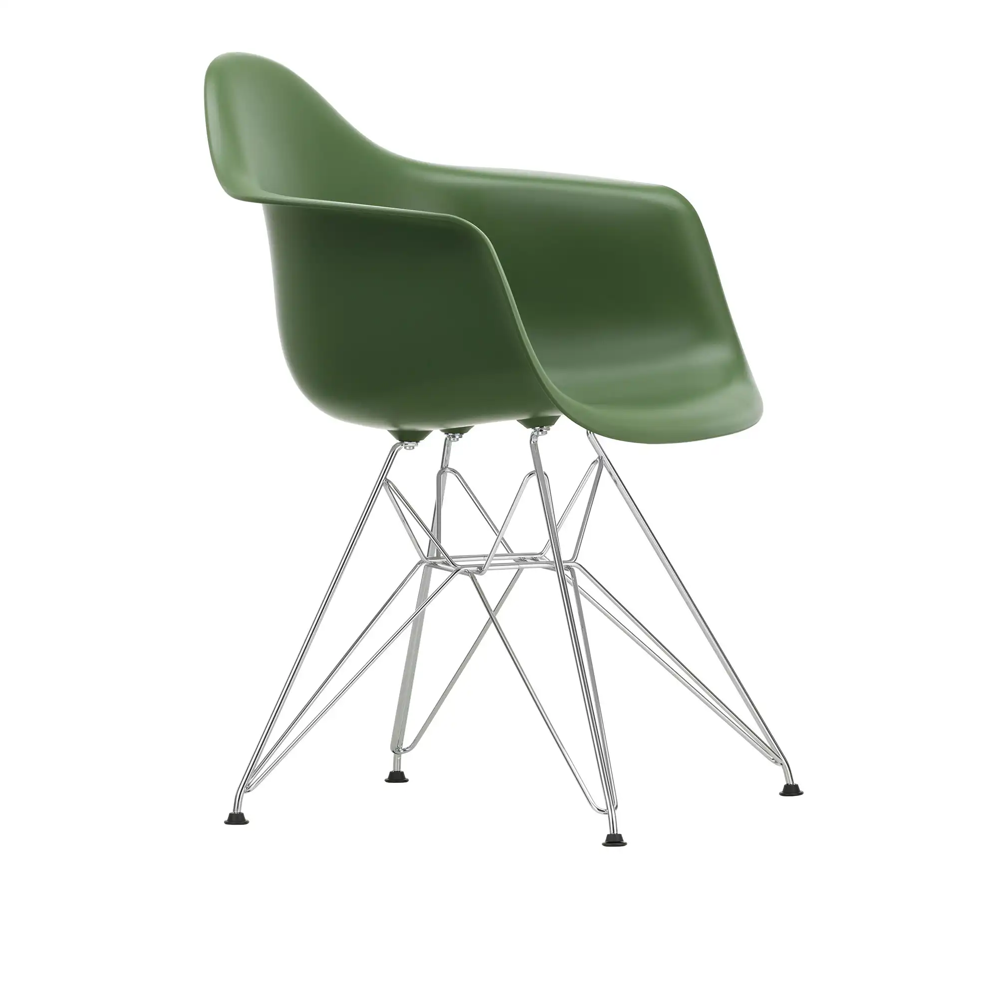 Eames Plastic Armchair DAR 48 Forest Chrome Base