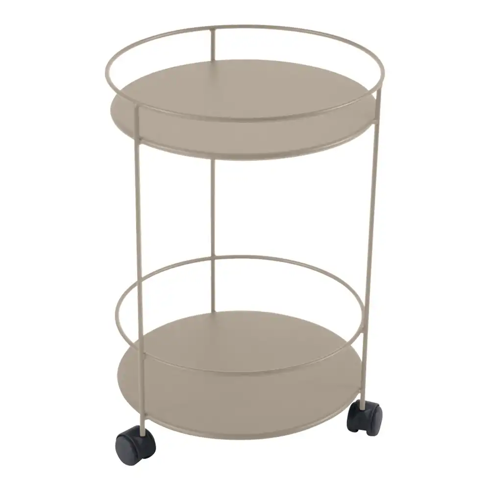 Guinguette Side Wheeled Table With Solid Double Top Nutmeg 14