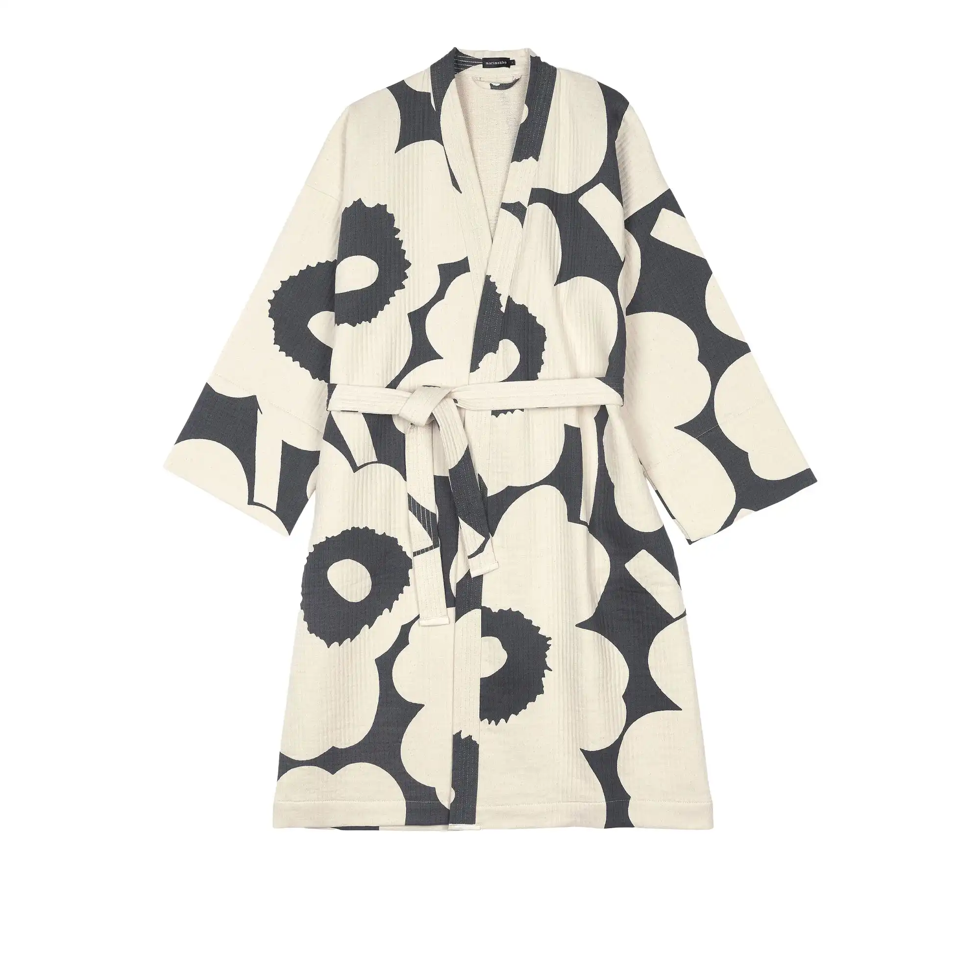 Unikko Bathrobe, Charcoal/Off White