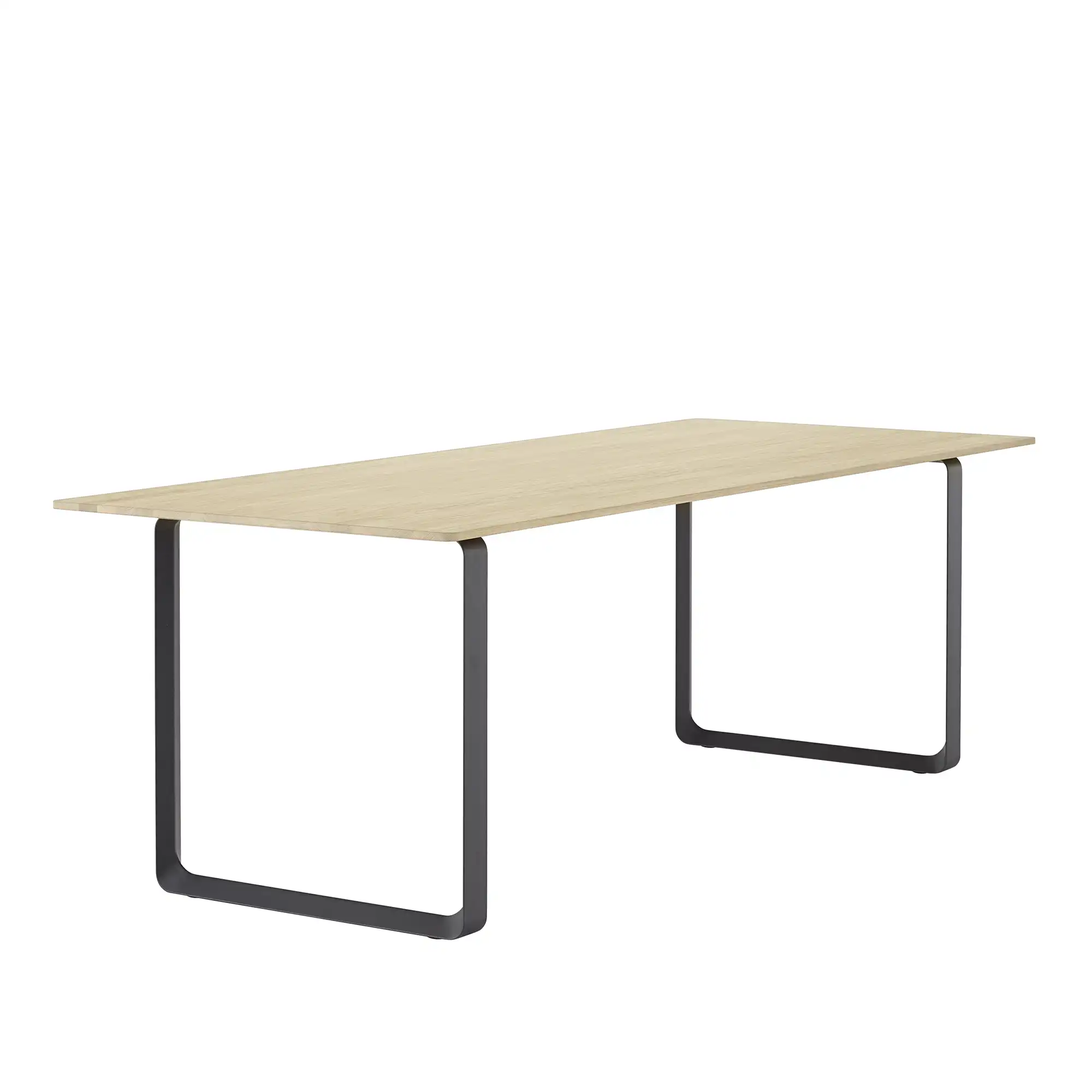 70/70 Table matbord 225x90 cm, Massiv ek/Svart