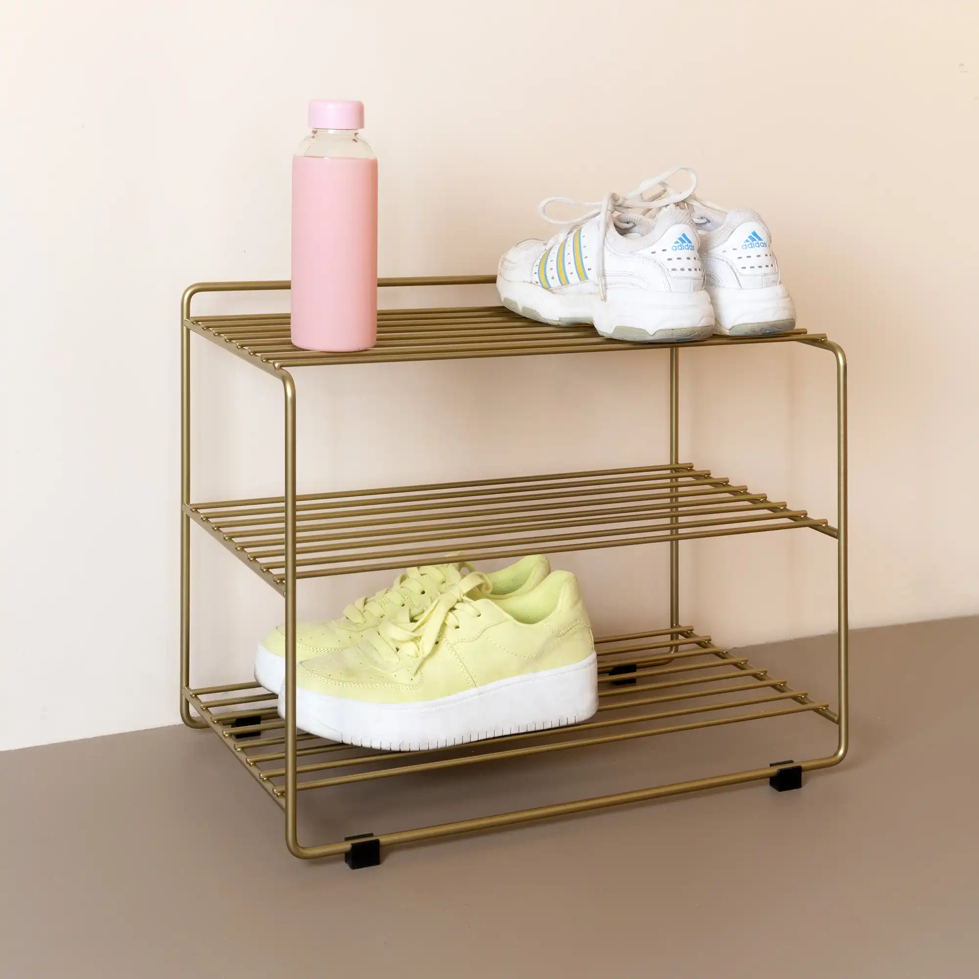 Downtown Shoe Shelf Brass Matte