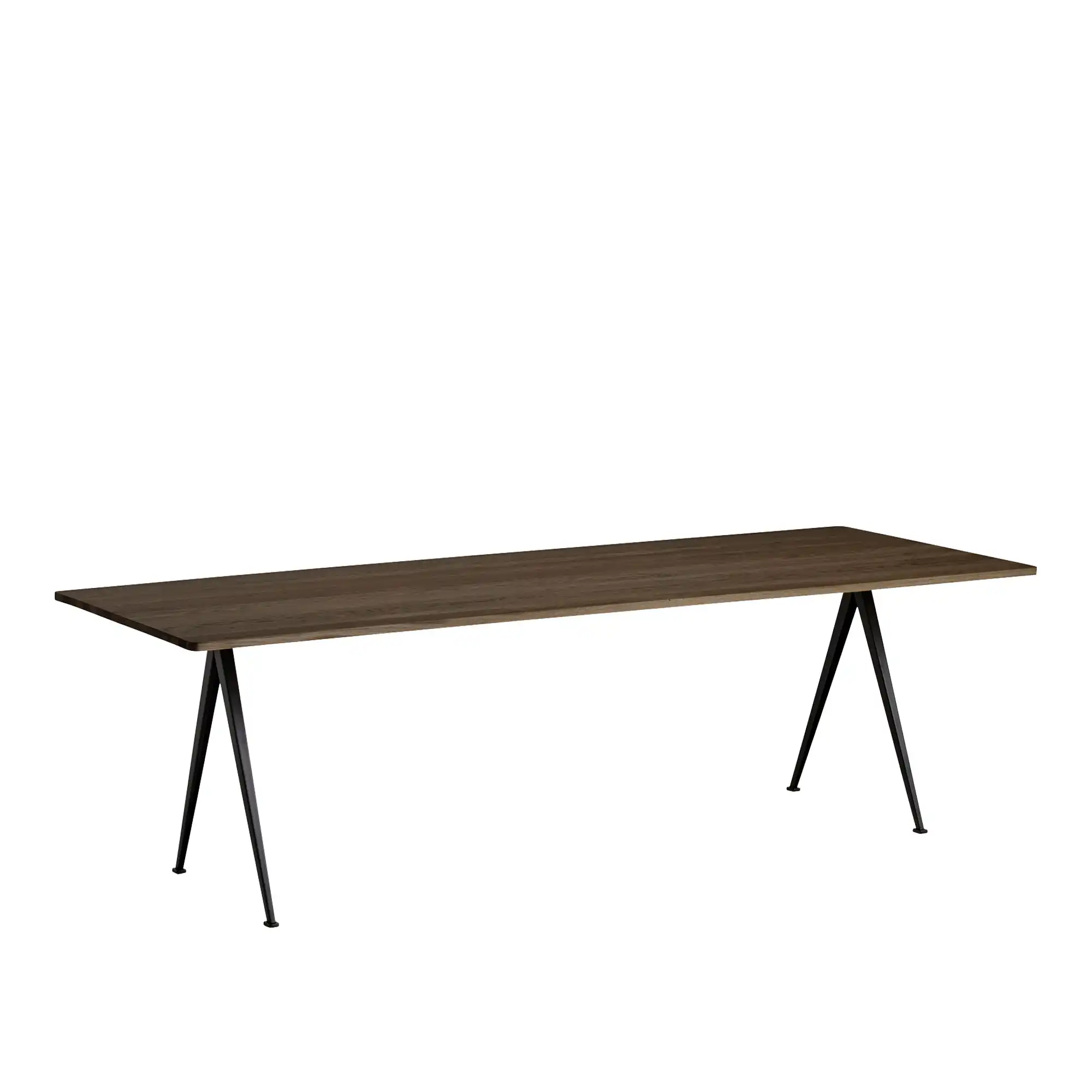 Pyramid Table 02 - Black Base - Smoked Oak - 250x85 cm