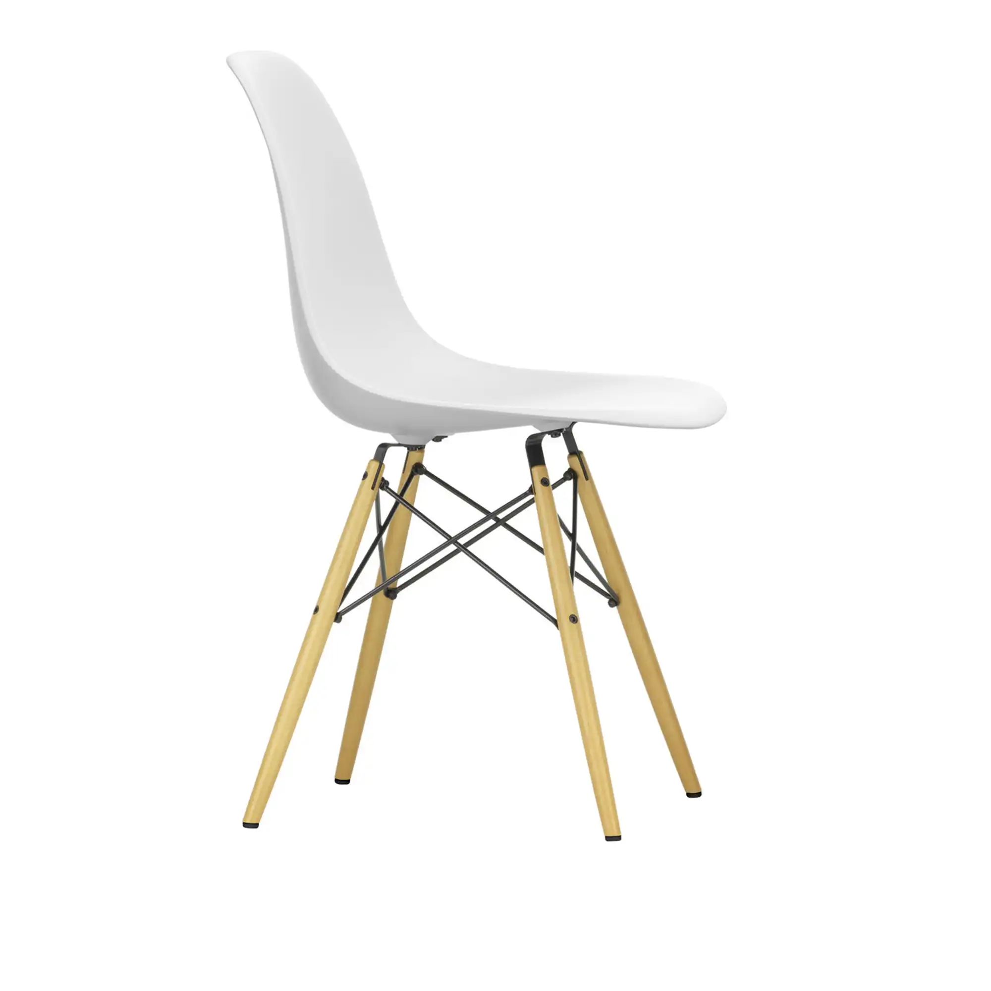 Eames RE Plastic Chair DSW 85 Cotton White, Golden Maple