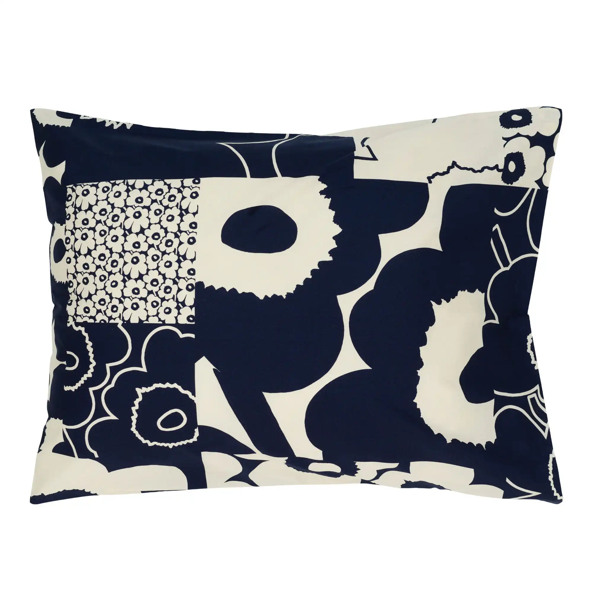 Unikko Kollaasi Pillow Case 50x60 cm Off White, Dark Blue