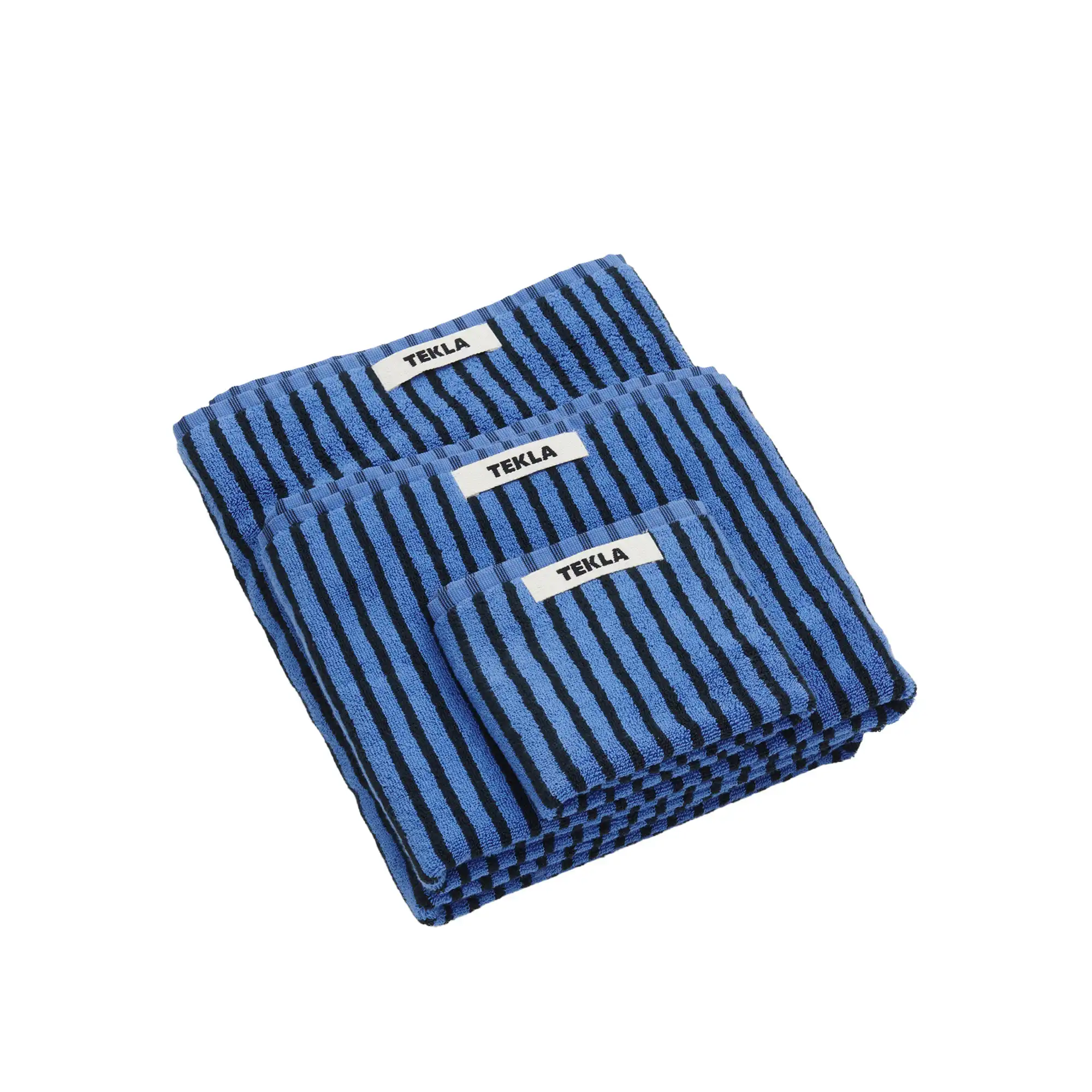 Terry Towel Striped Blue & Black