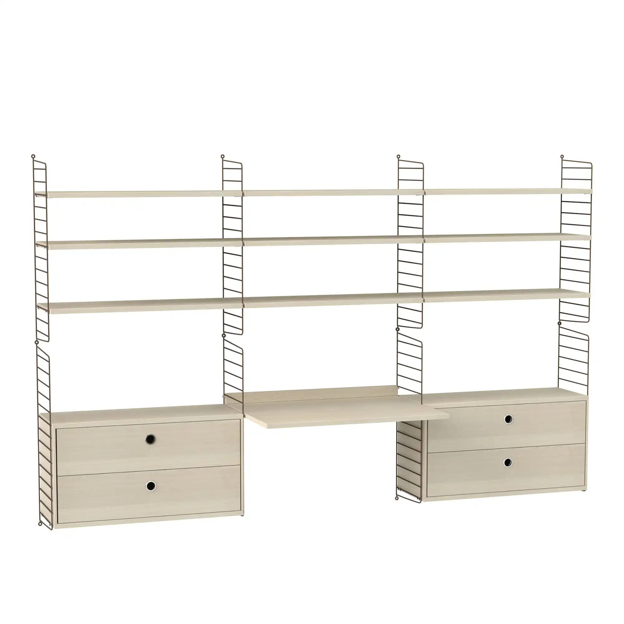 Kontor hyllsystem F ask/brun