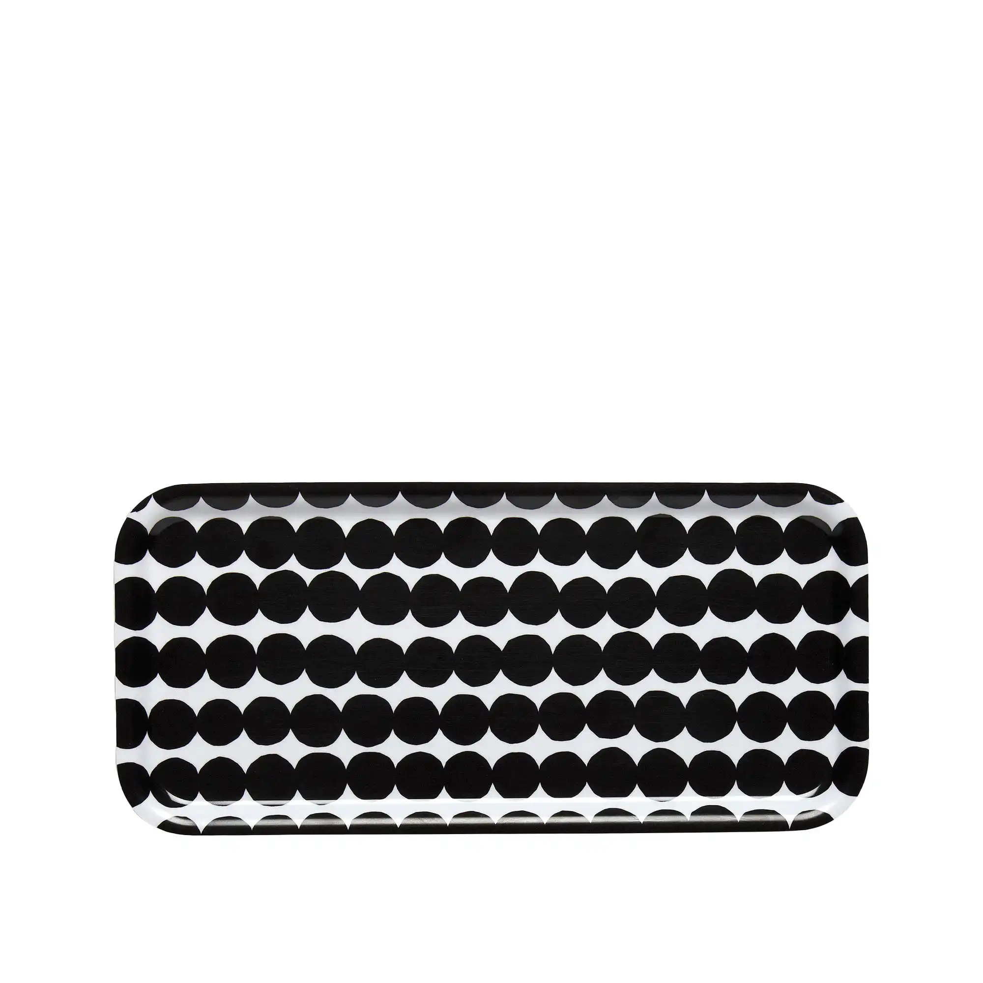 Räsymatto bricka 15x32 cm white, black