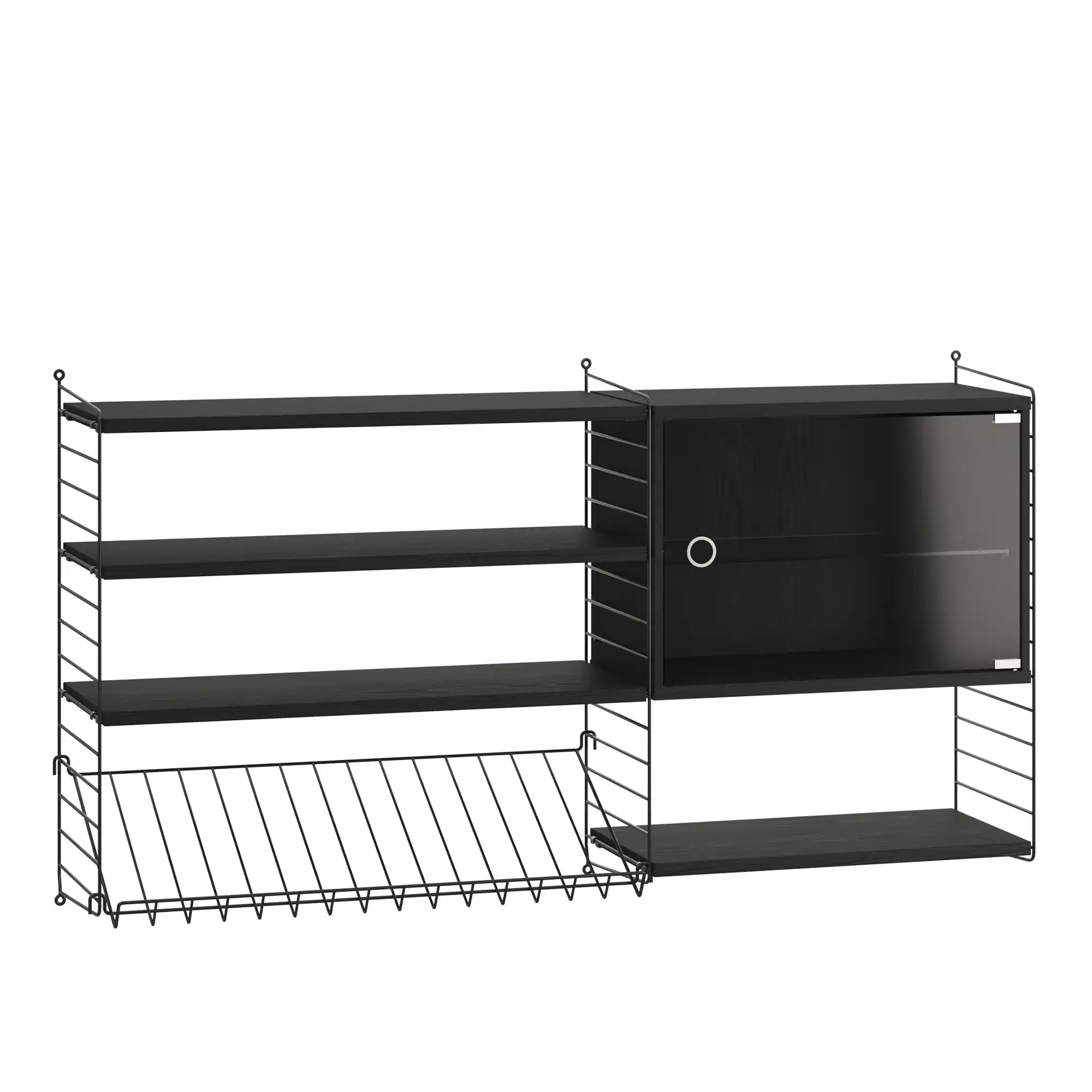 Vardagsrum hyllsystem S svart/svart