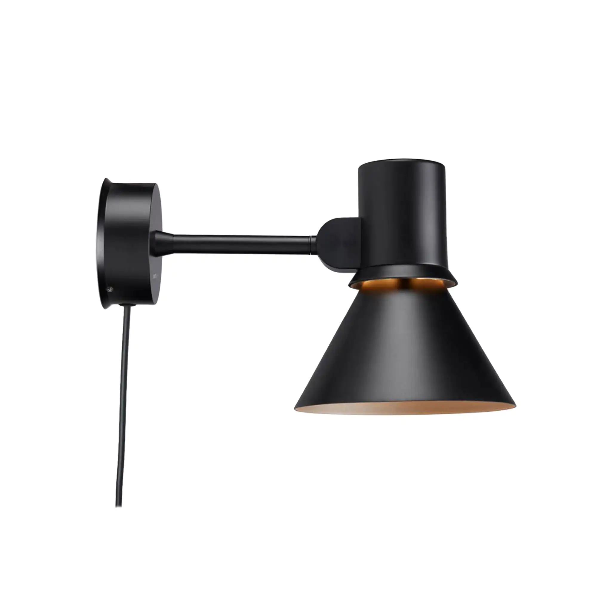 Type 80 Wall Light Matte Black, With Cable/Plug, Incl. LED 6W MAX 10W E27 600lm, 2700K IP20