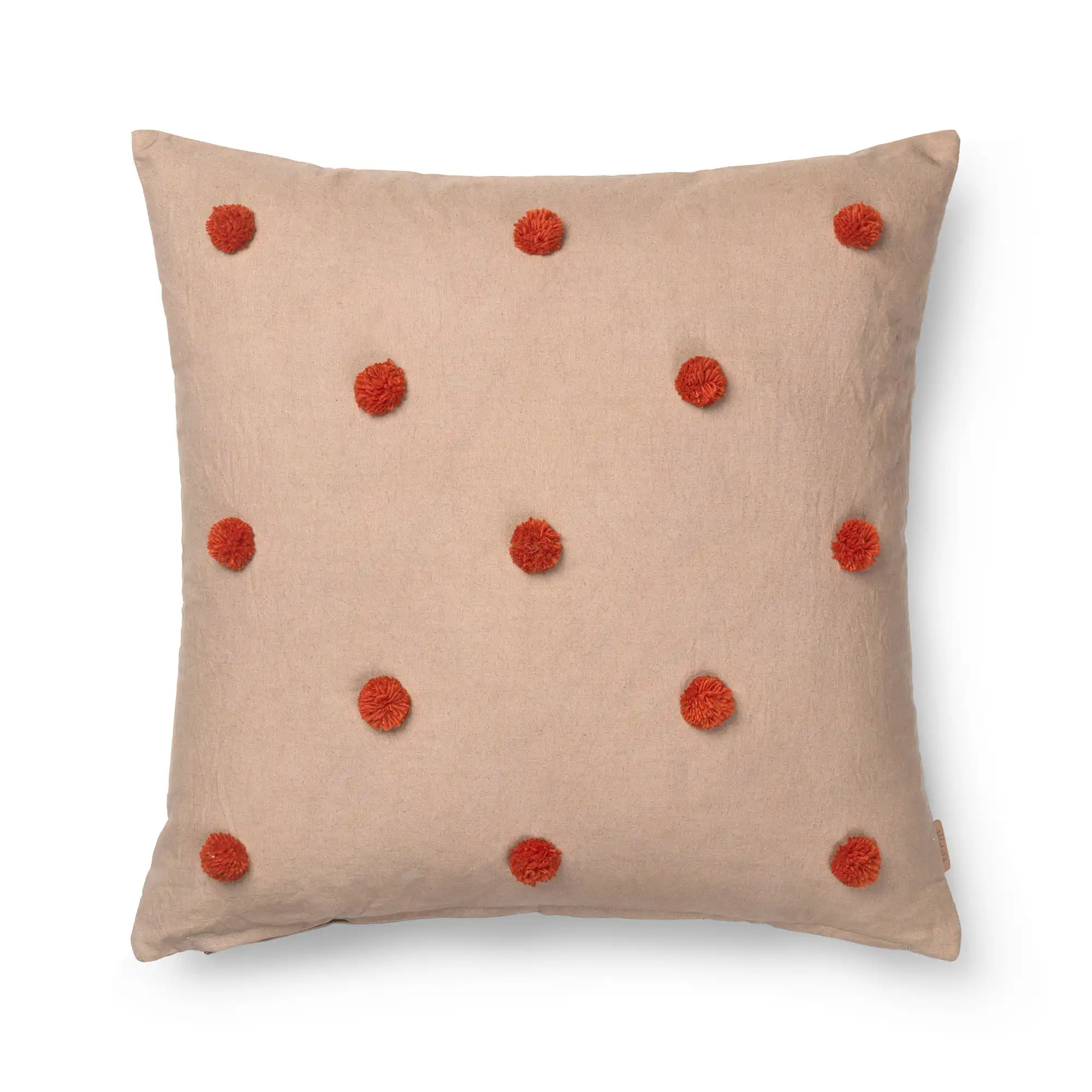 Dot Tufted Cushion Camel / Red