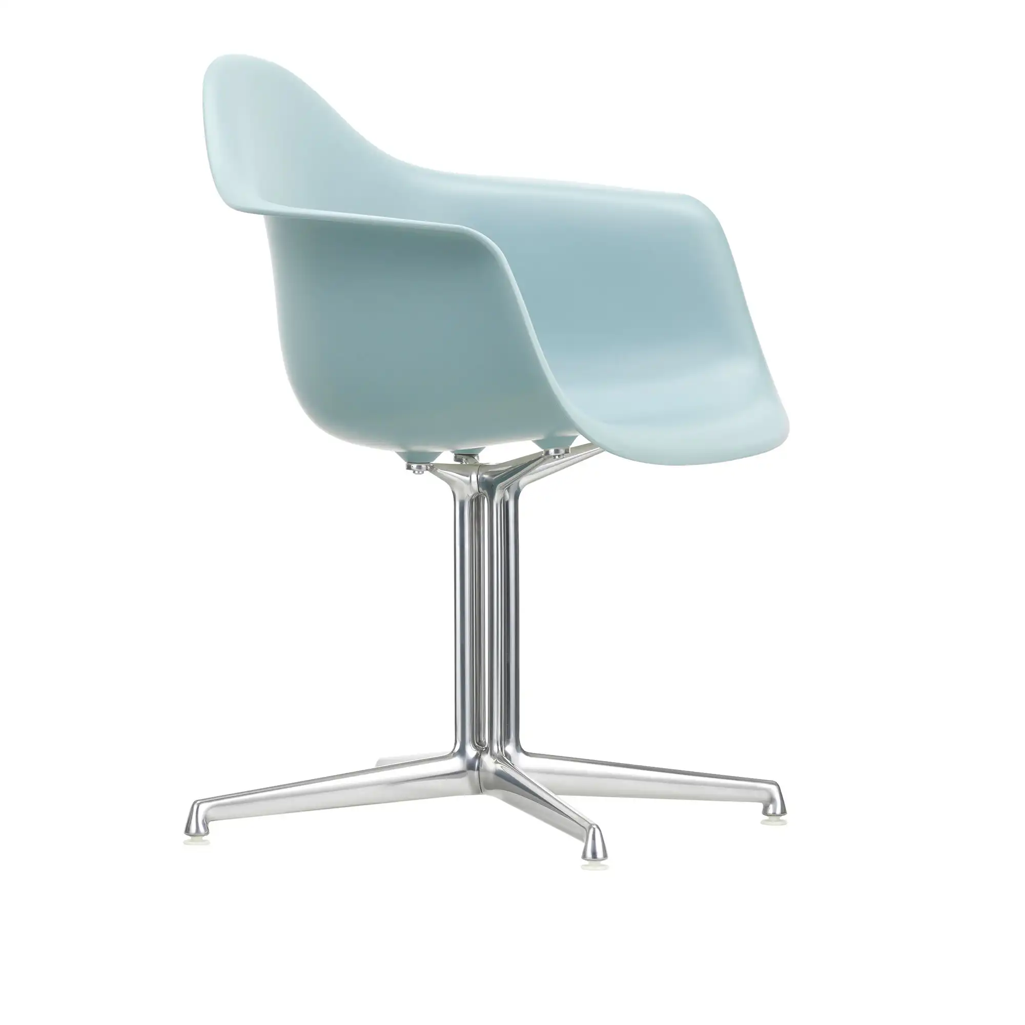 Eames Plastic Armchair DAL 23 Ice Grey Aluminium Polished
