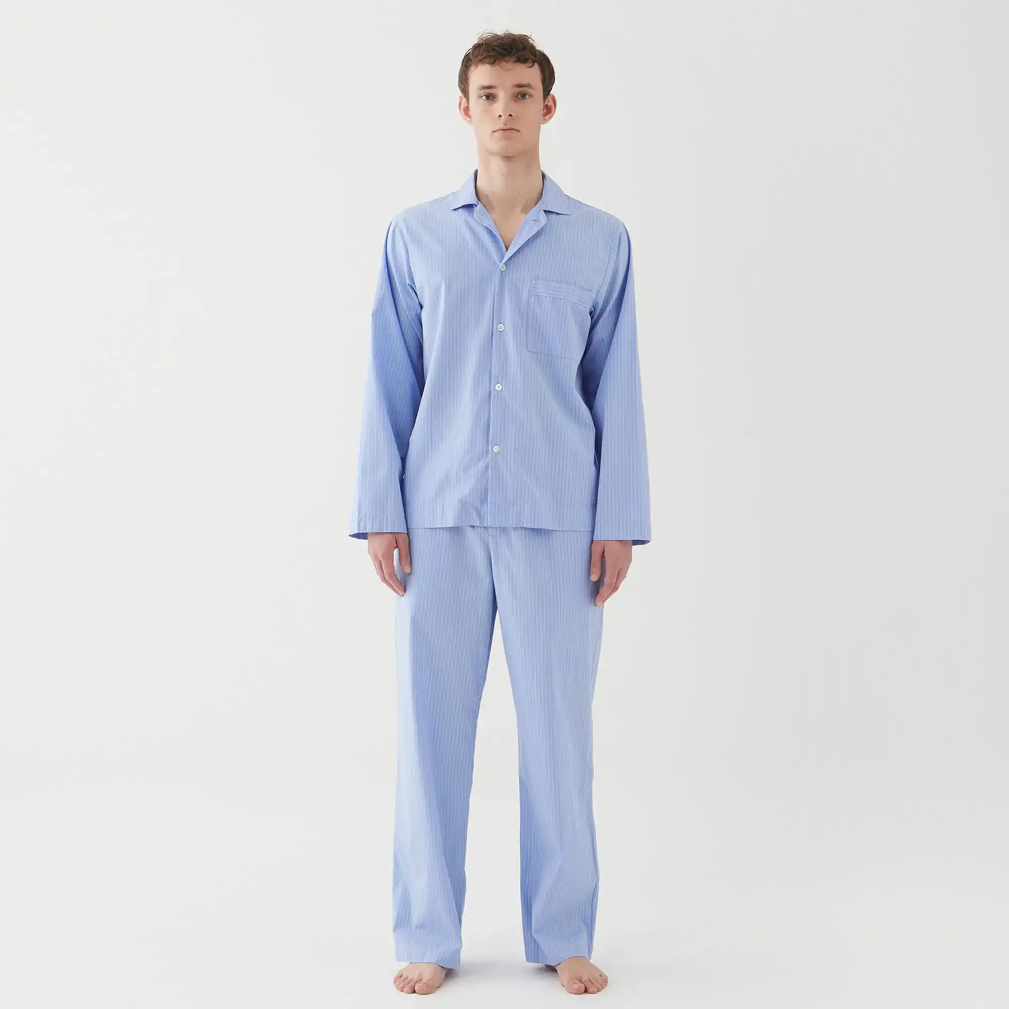 Poplin Pyjamas Pants Blue Pin Stripes