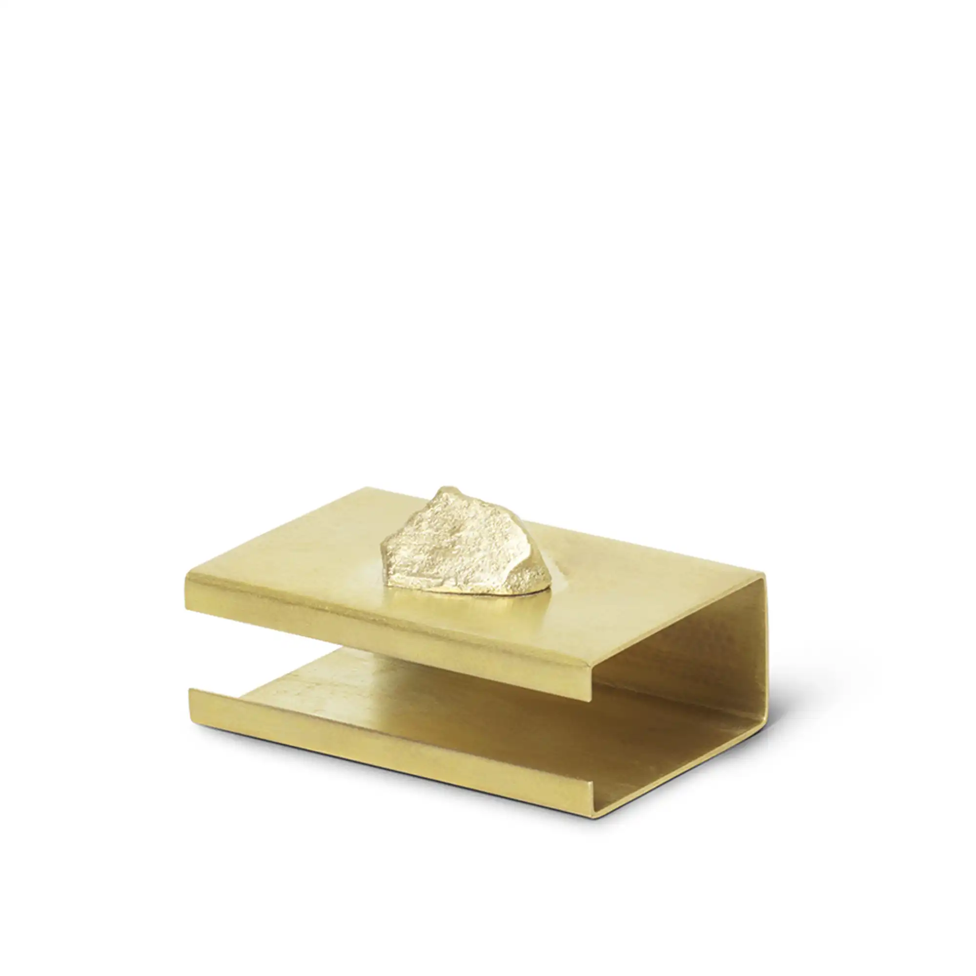 Stone Matchbox Cover - Brass