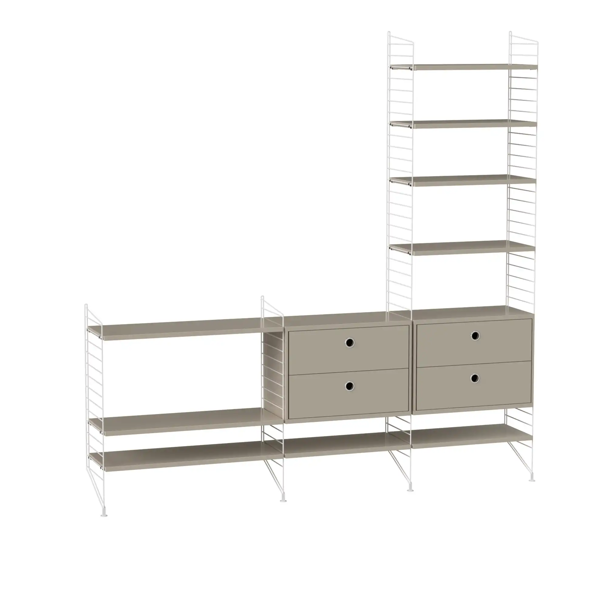 Vardagsrum hyllststem J beige/vit