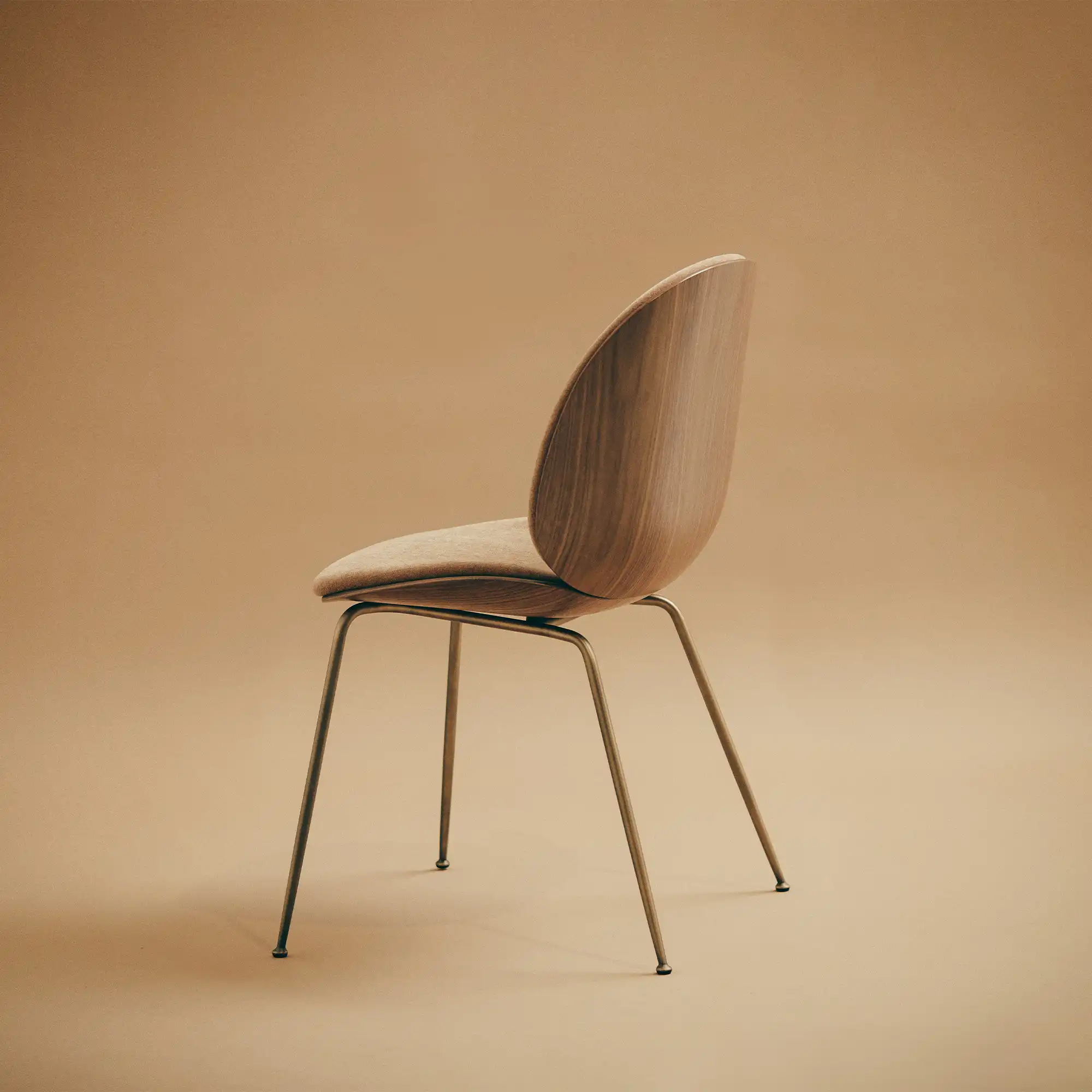 Beetle Dining Chair 3D Veneer Front Upholstered