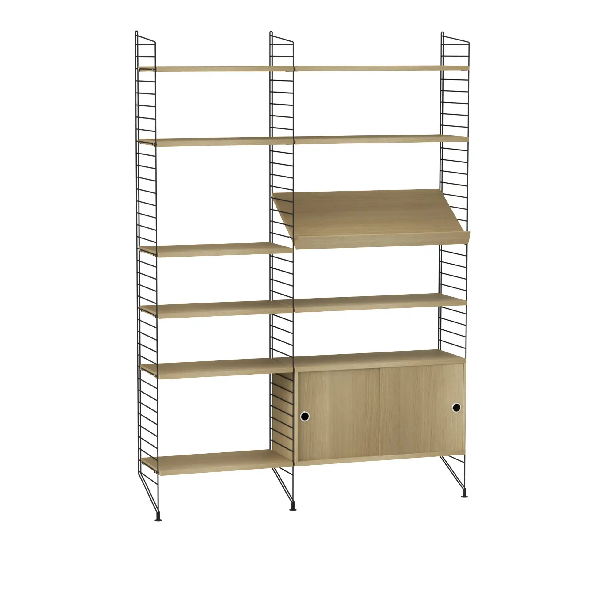 Vardagsrum hyllsystem H ek/svart