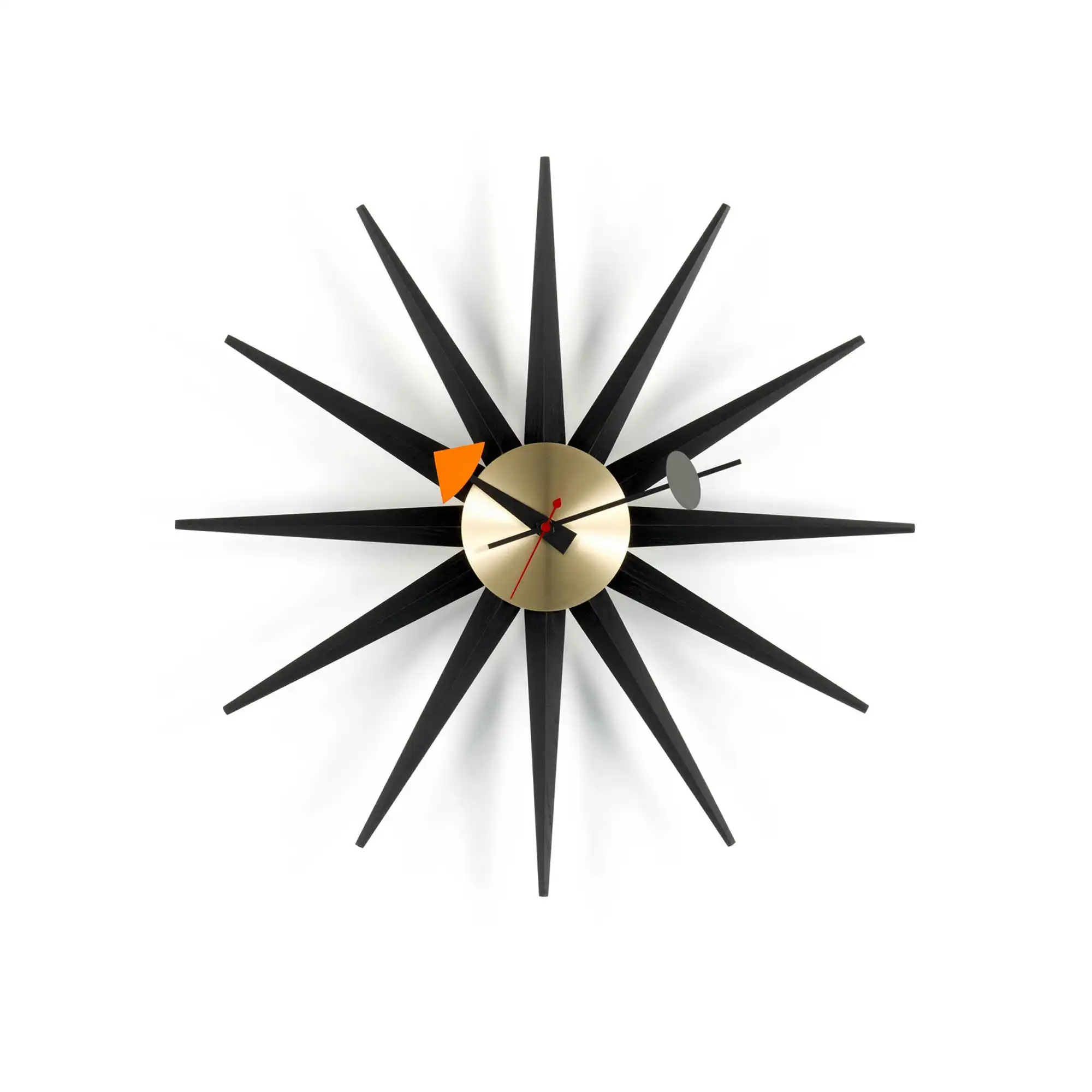 Sunburst Clock Svart/Mässing