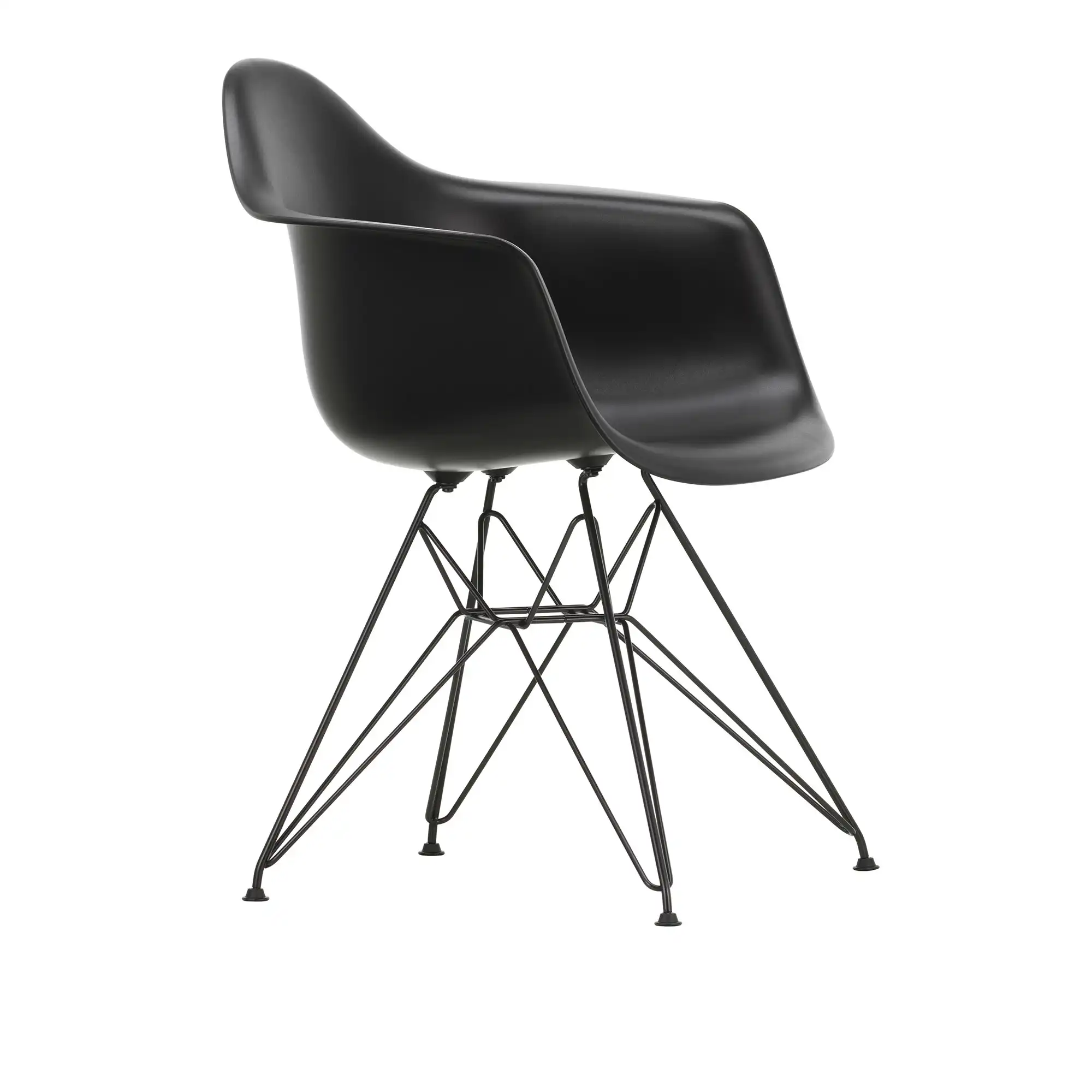Eames Plastic Armchair DAR 12 Deep Black Basic Dark Base