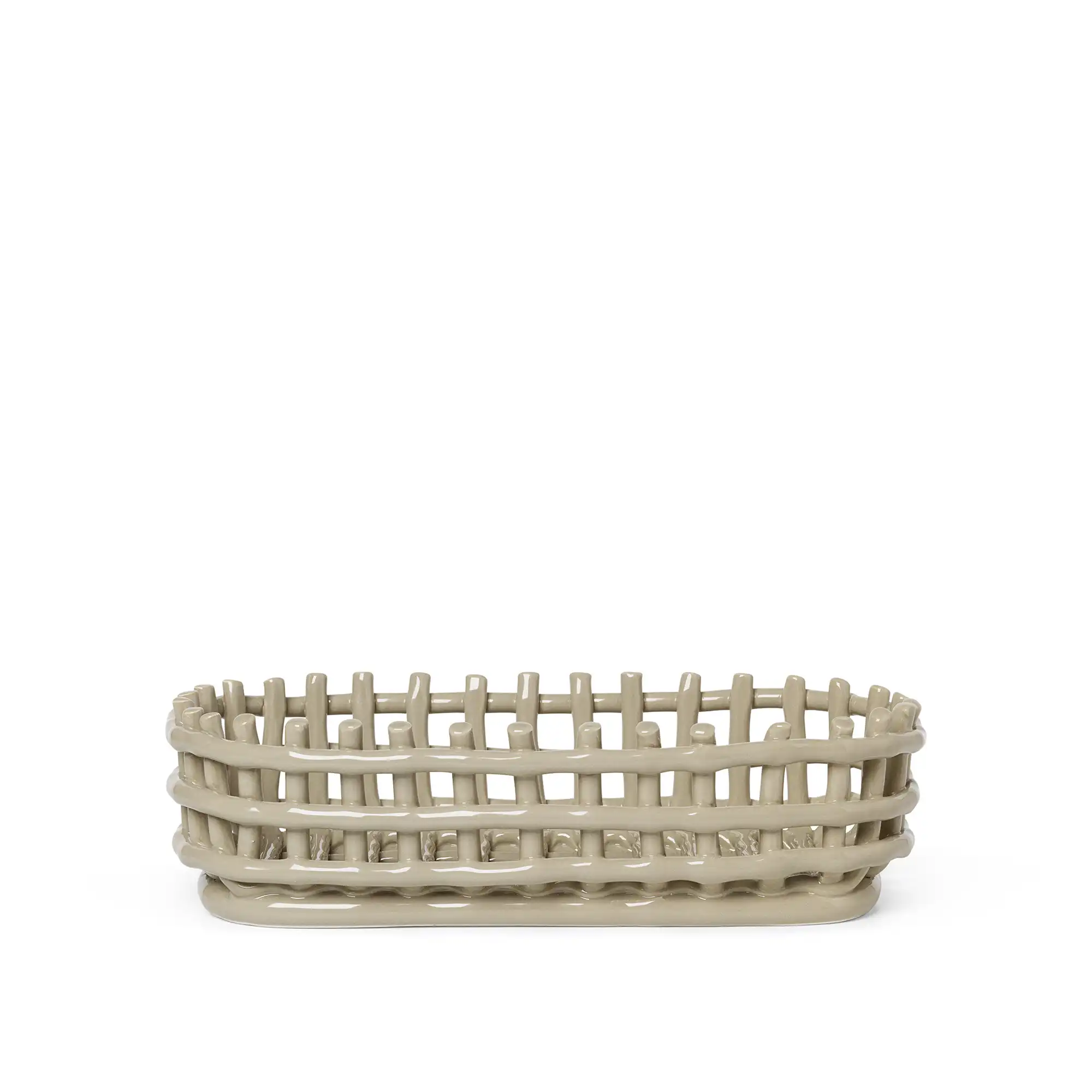 Ceramic Basket Oval Cashmere