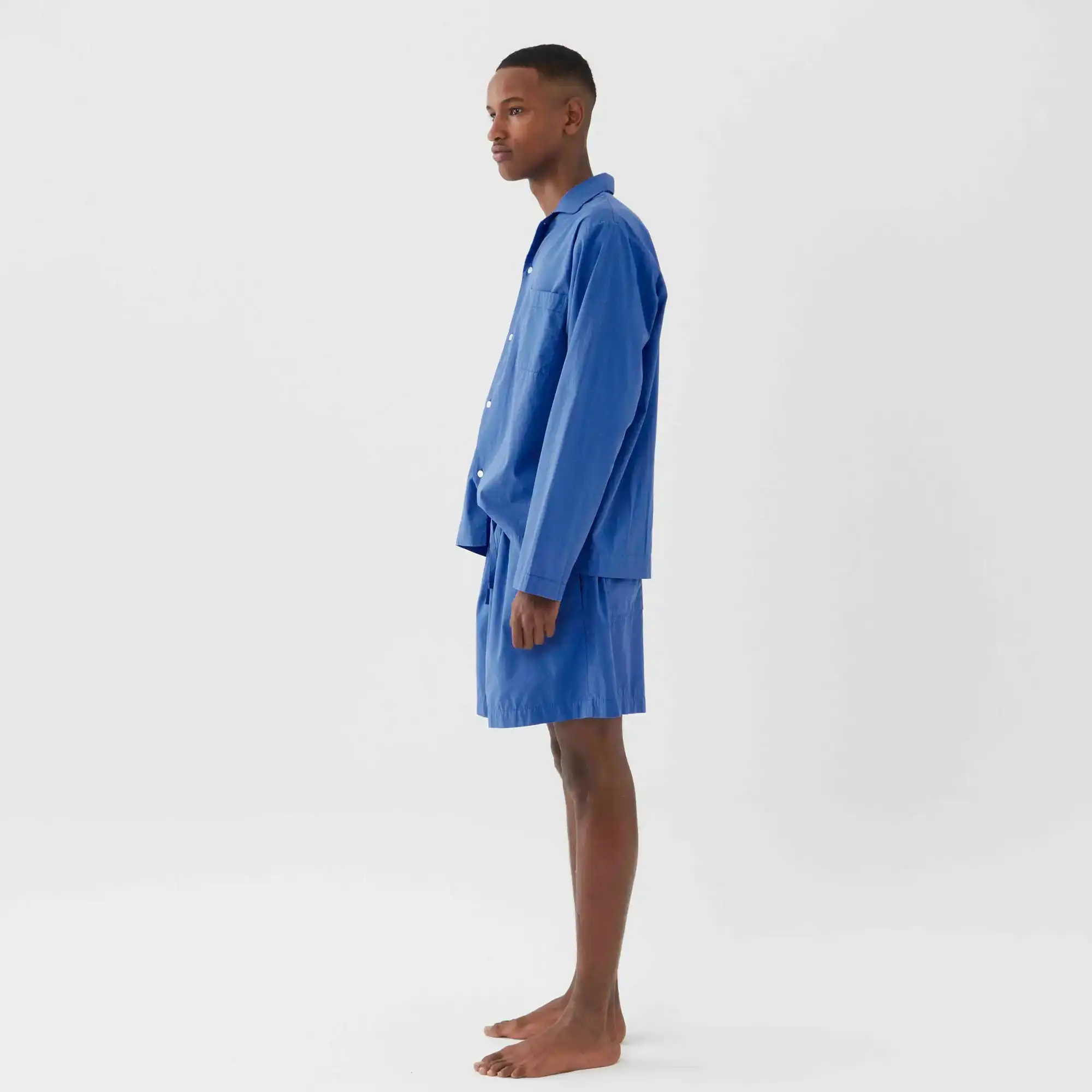 Poplin Pyjamas Shorts Royal Blue