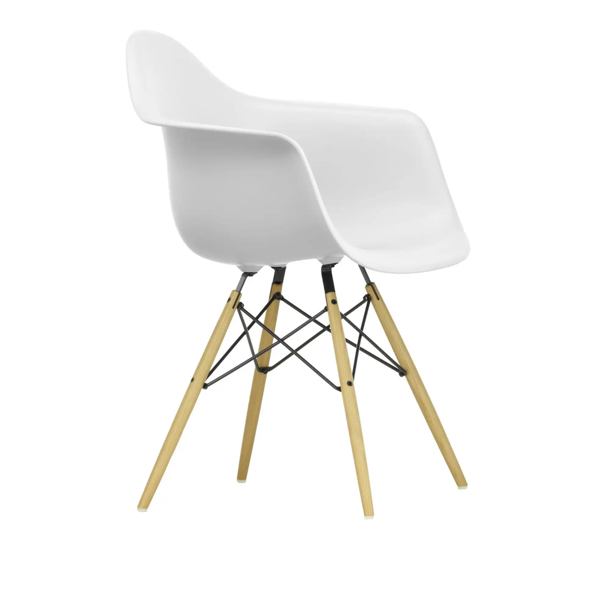 Eames RE Plastic Armchair DAW 85 Cotton White, Ash Honey Tone