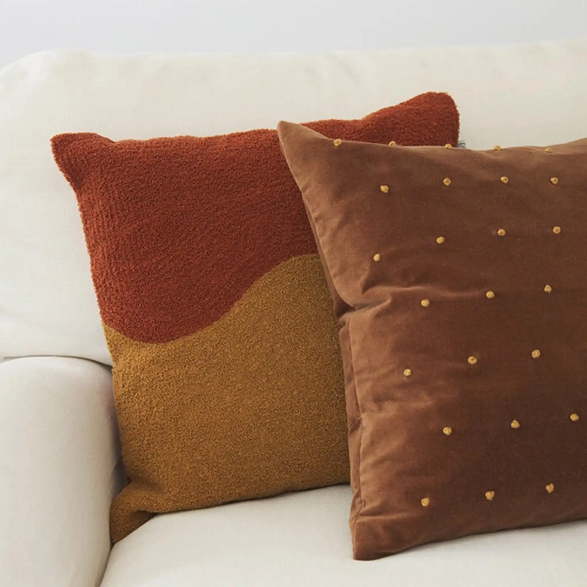 Yogi Cushion Cover - Spicy Yellow/Off White